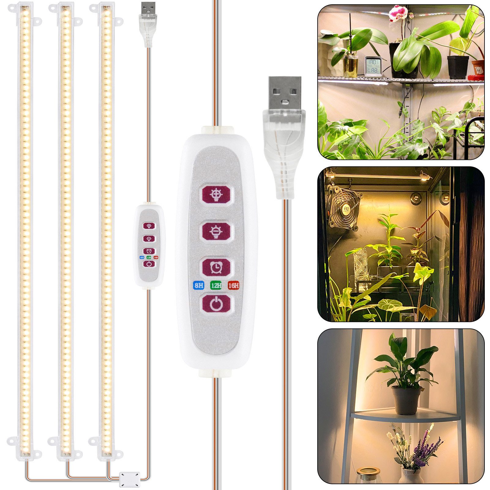 MUPOO Pflanzenlampe LED-Pflanzenlampe Wachstumslichtstreifen Bar,42-288 LED günstig online kaufen