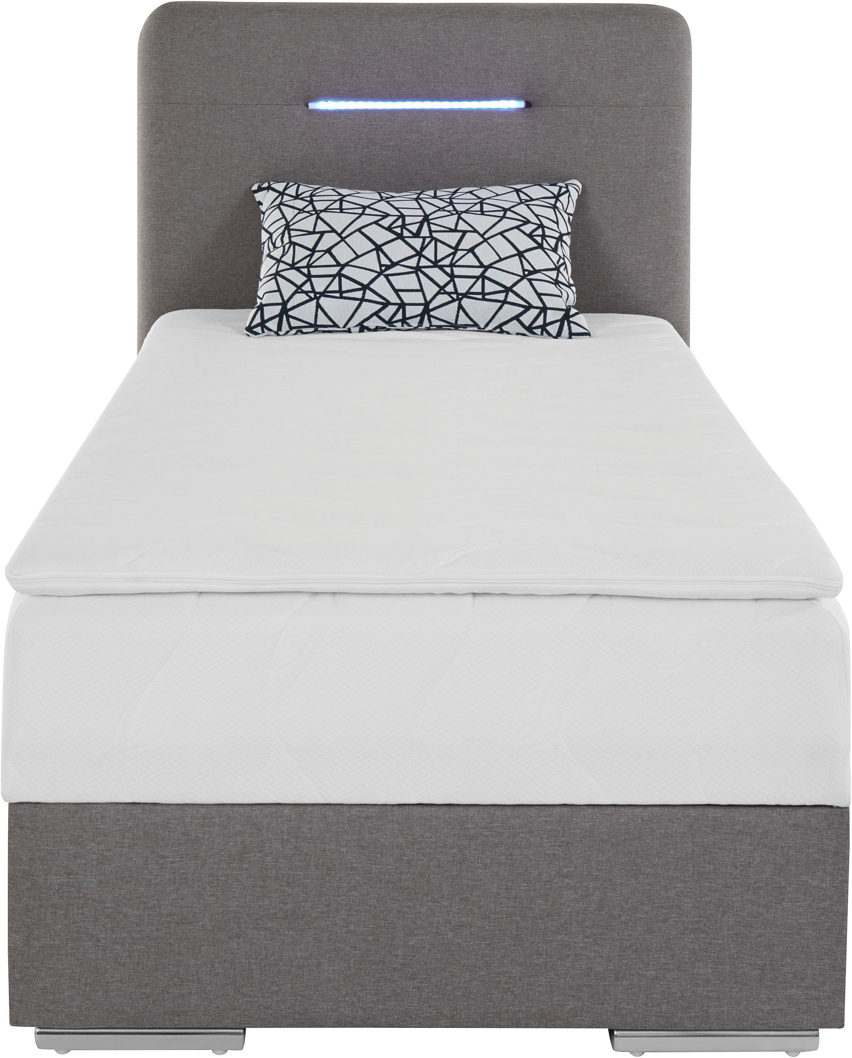 COTTA Boxbett Lighstar, inklusive LED-Beleuchtung, Topper, Bettkasten und Zierkissen