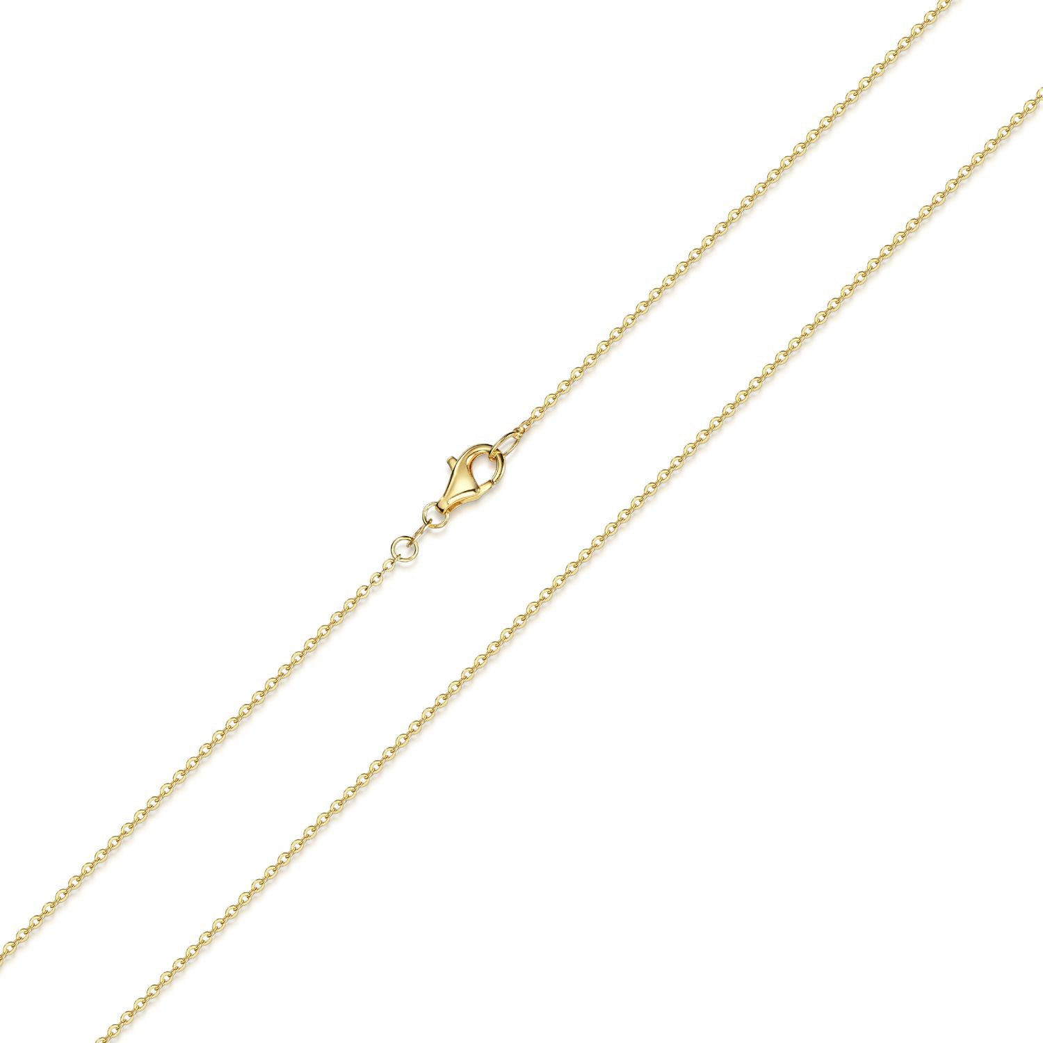 Materia Gliederkette Damen Gold Ankerkette Fein 1mm K61, Sterlingsilber, vergoldet