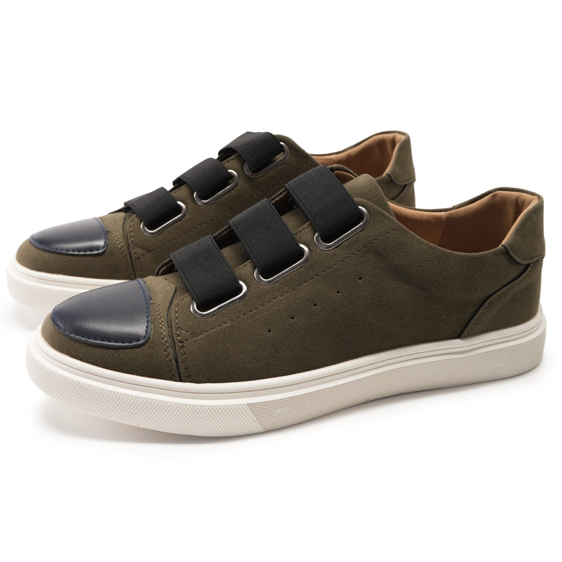 Allthemen Loafer mit Gummiband Freizeitschuh Herren Slip-on Halbschuh