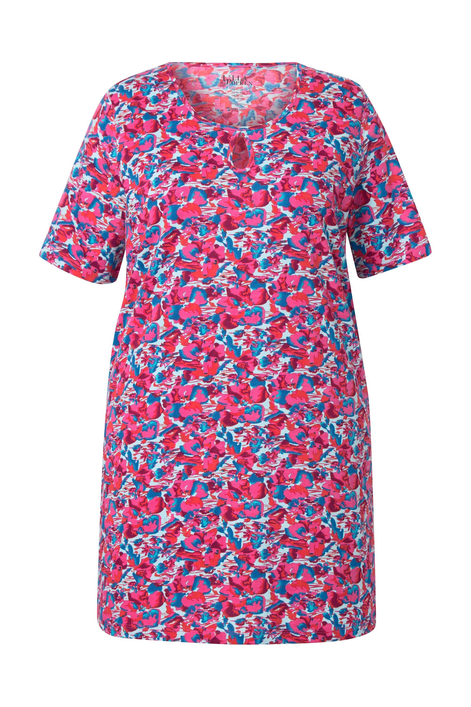 Ulla Popken Longshirt Longshirt A-Linie Rundhals Halbarm günstig online kaufen