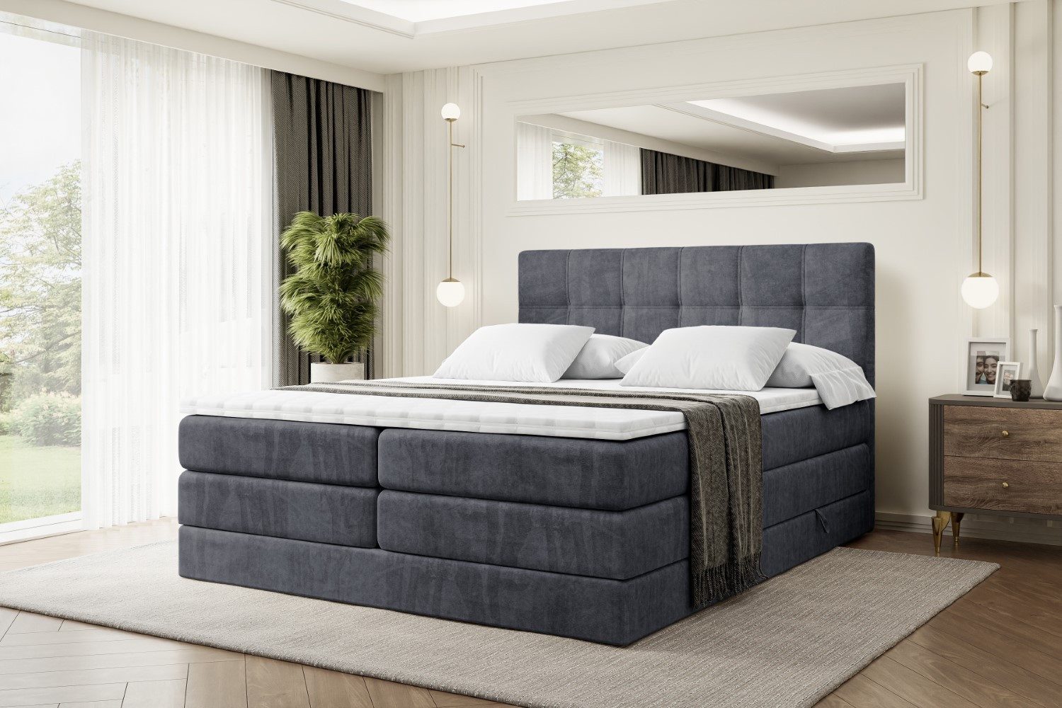 ALTDECOR Boxspringbett MARCE KING (Multipocket-Matratze H4, günstig online kaufen