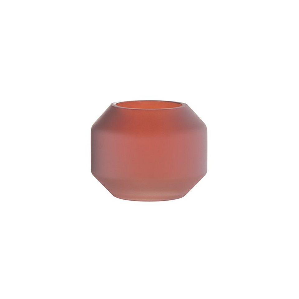 Fink Kerzenständer FINK Teelichthalter, Vase EILEEN rot - matt H.9cm D.11 cm | Kerzenständer