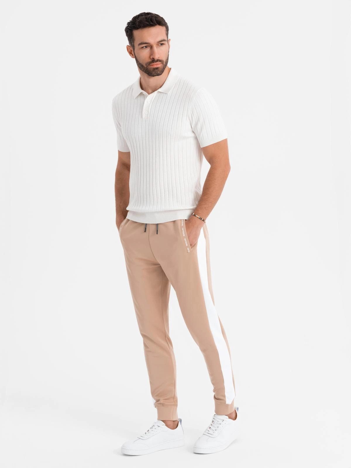 OMBRE Sweatpants Herren Jogginghose mit kontrastfarbenen Streifen