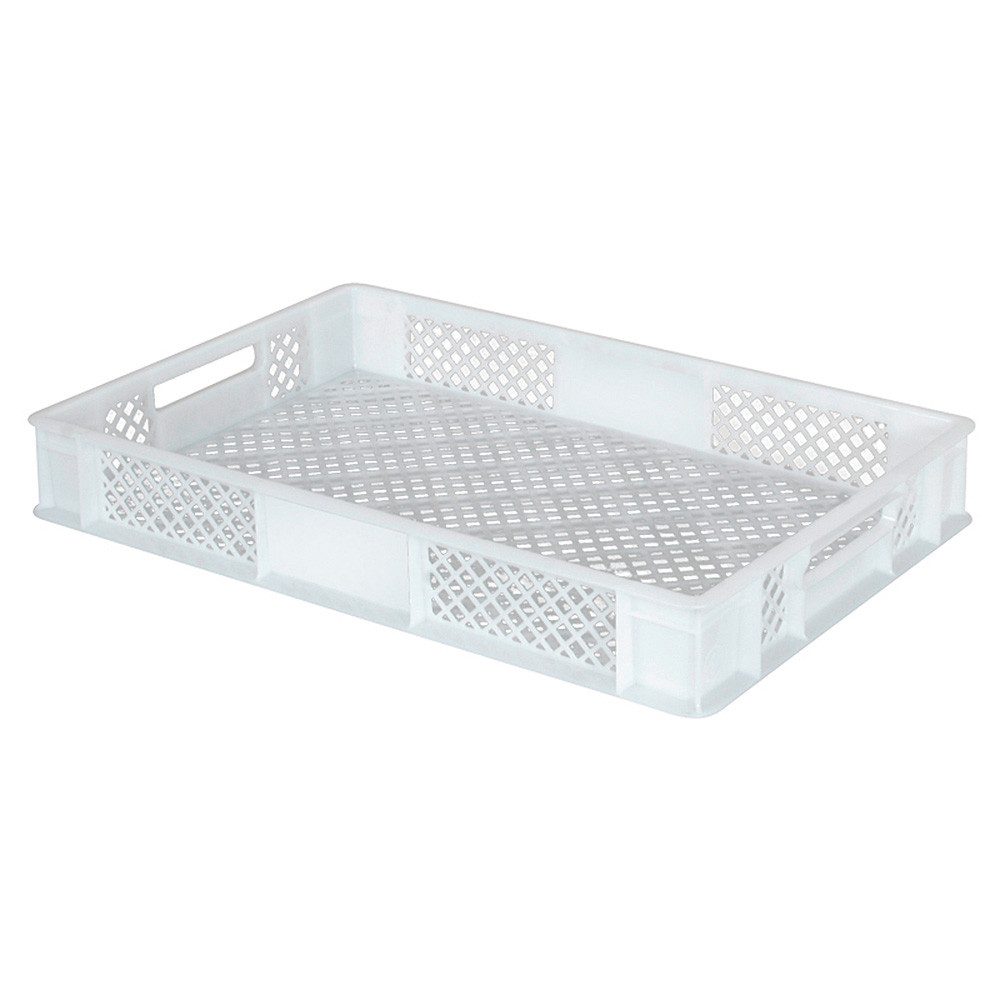 BRB-Lagertechnik Stapelbox 12x Stapelkorb/Bäckerkisten in 4 Größen, Grundmaß LxB 600x400 mm, Euro-Behälter aus hochwertigem, formstabilem Polyethylen-Kunststoff