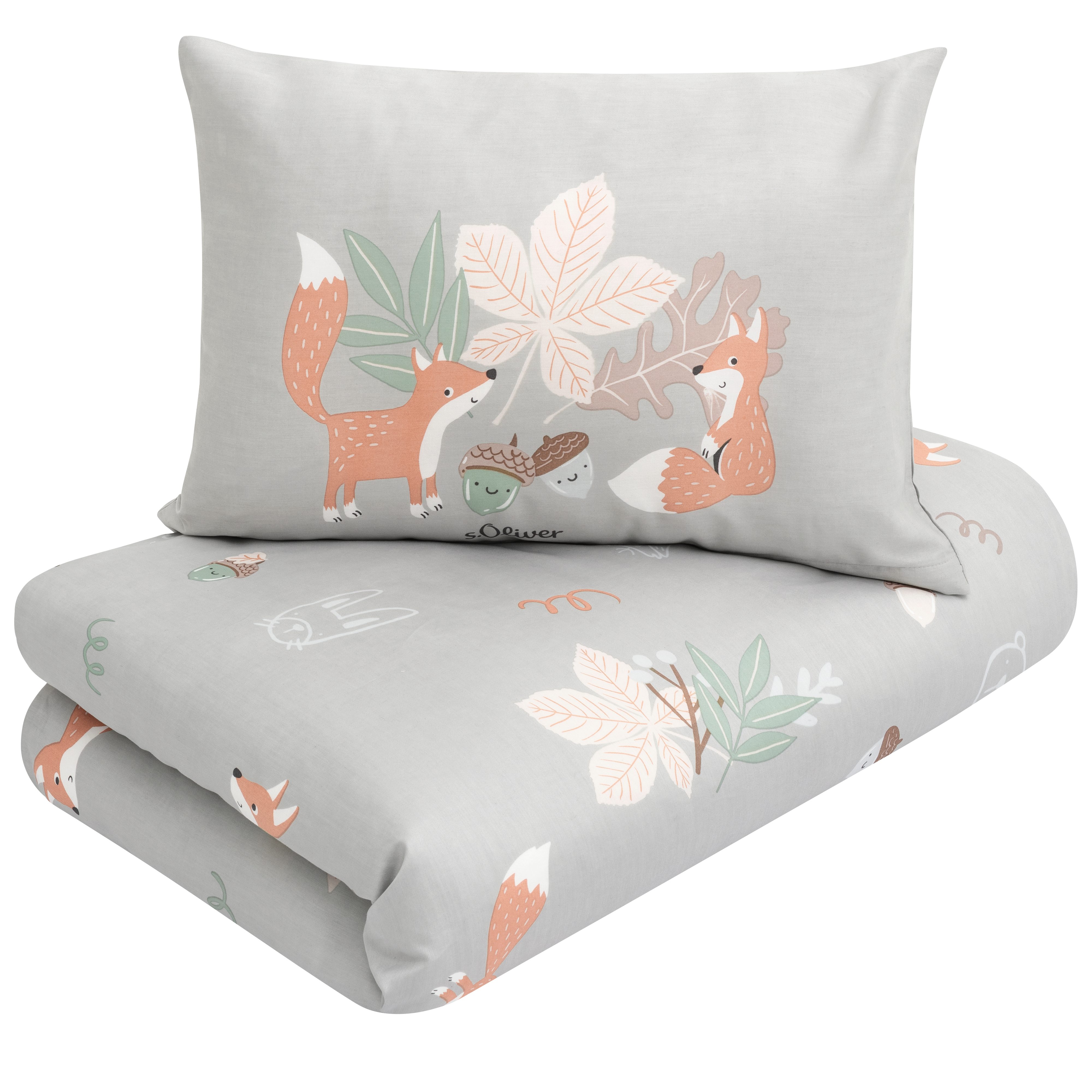 s.Oliver Junior Bettwäsche Satinbettwäsche s.Oliver Junior, Mako-Satin, 2 teilig, mit liebevollem Waldmotiv