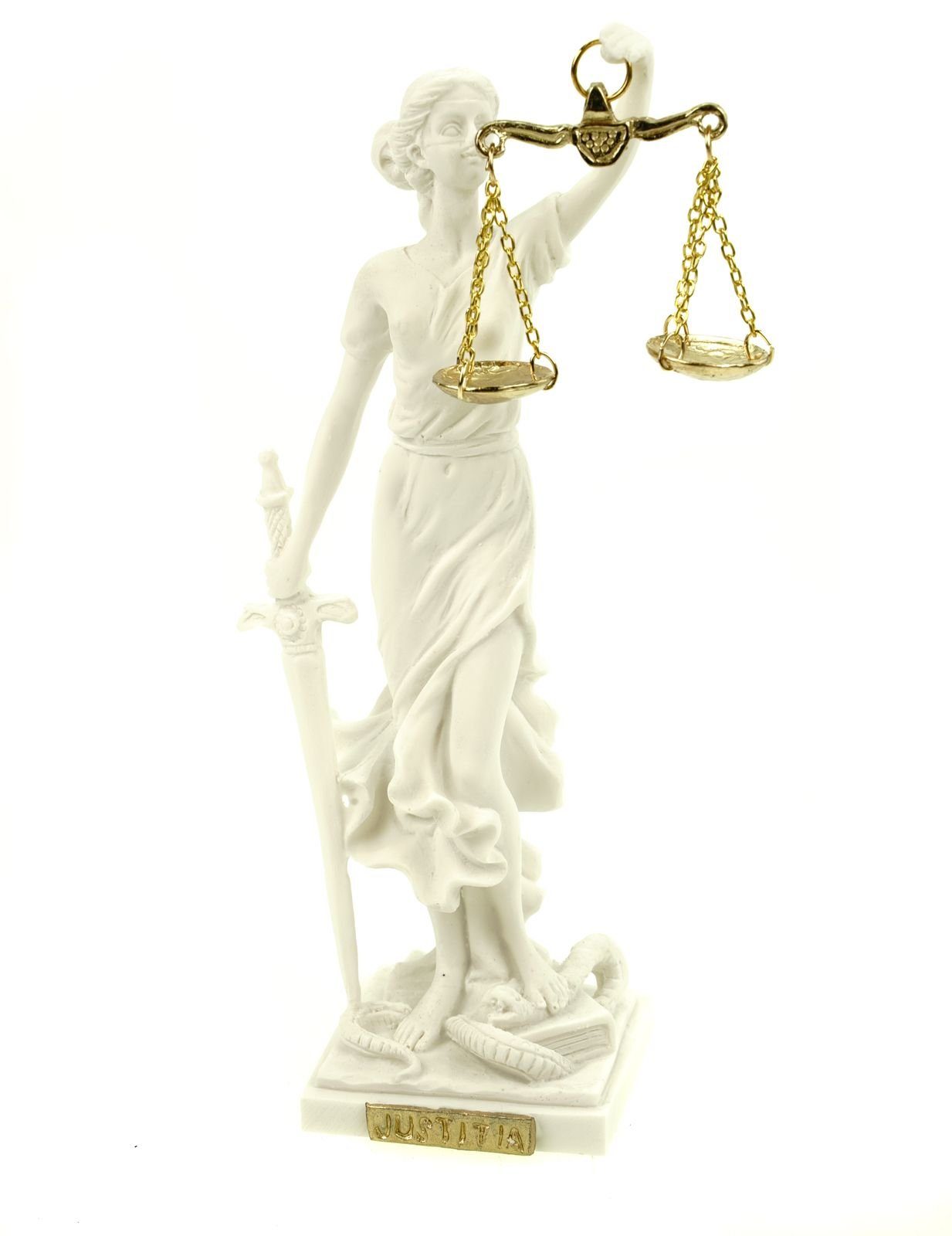 Kremers Schatzkiste Dekofigur Alabaster Justitia Göttin der Gerechtigkeit 17 cm