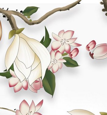 MyMaxxi Dekorationsfolie Türtapete Japanische Küste mit Blüten Türbild Türaufkleber Folie