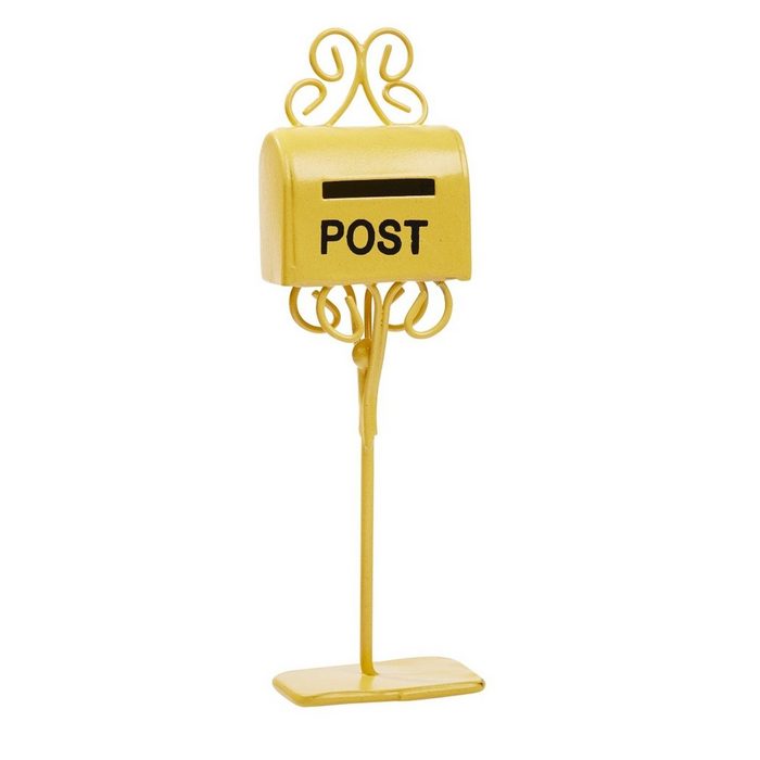 HobbyFun Puppenhaus Mini Mail-Box / Briefkasten ca. 11 cm gelb