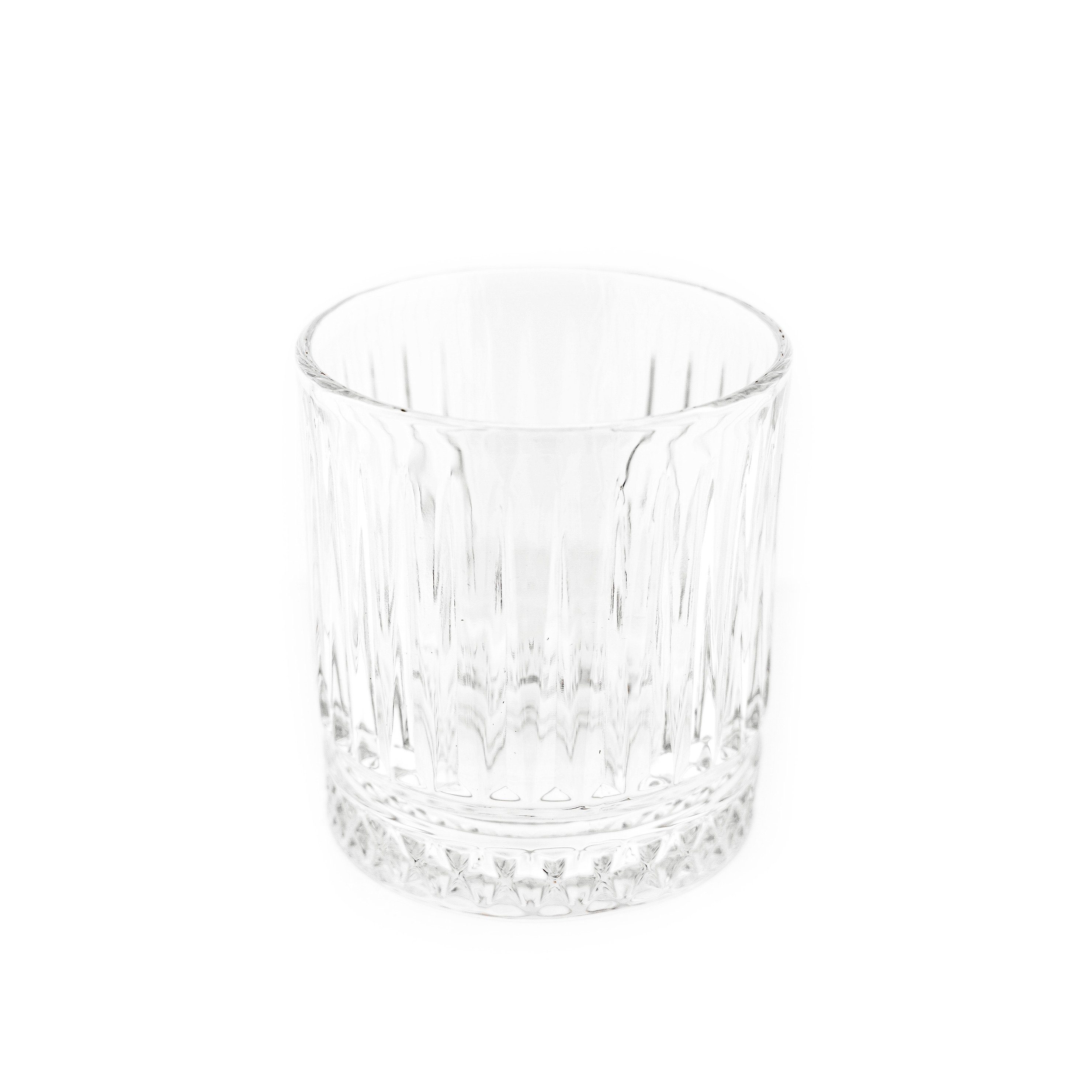 Almina Glas Elisa 6 Teiliger Trinkgläser-Set aus Glas mit Riffle Design 240 ml, 6-tlg.