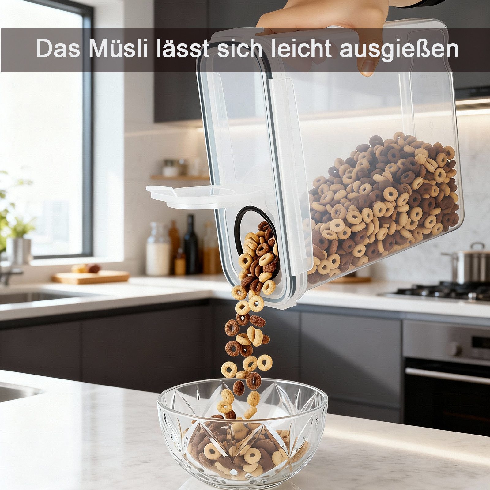 Youyijia Aufbewahrungssystem Vorratsdosen Set 4L (4er Set), Luftdichte Vorratsbehälter mit Deckel, (4-tlg) – Bild 3 von 4
