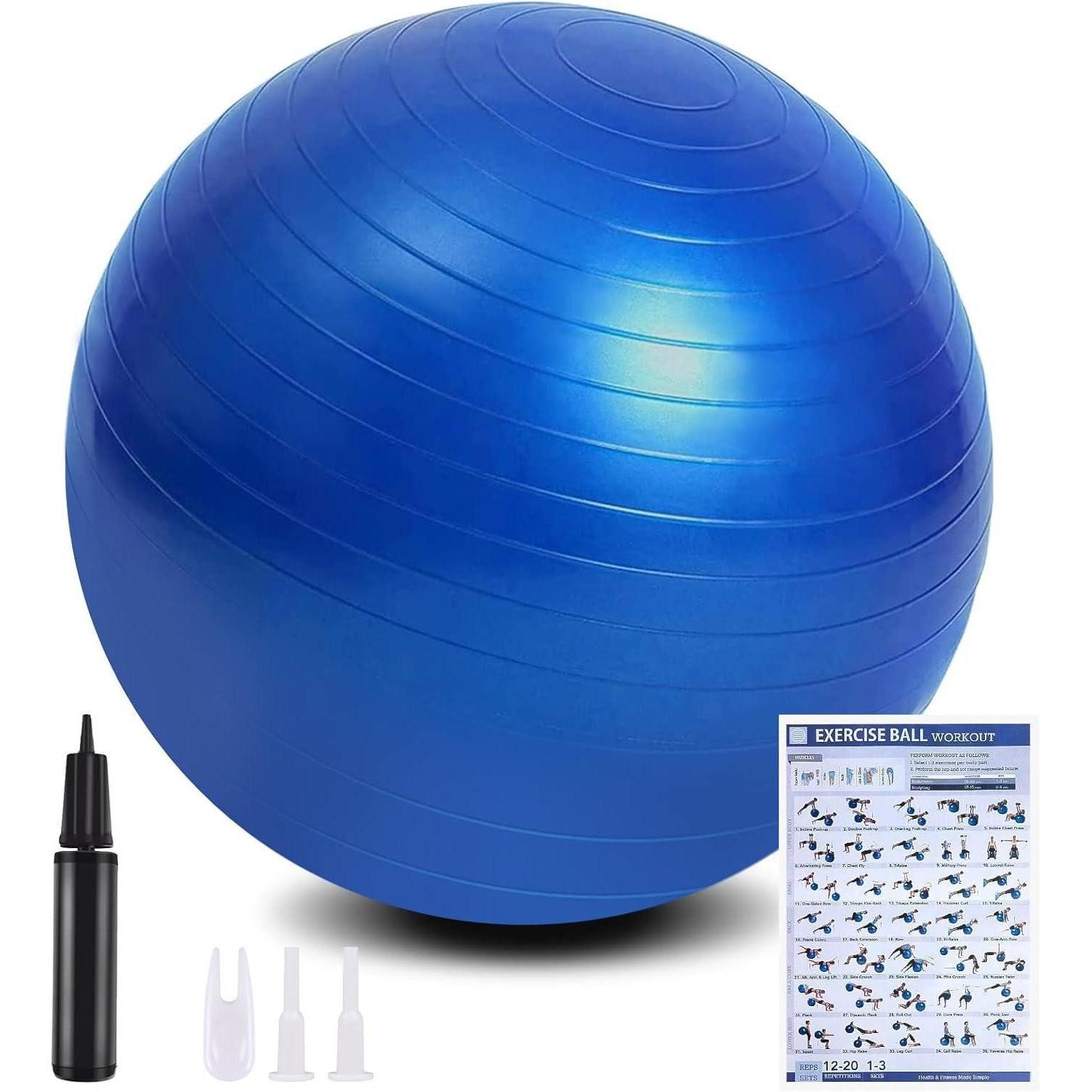 Gymnastikball Gymnastikball 55cm/65cm Anti-Burst Yoga Pilates Fitnessball Blau
