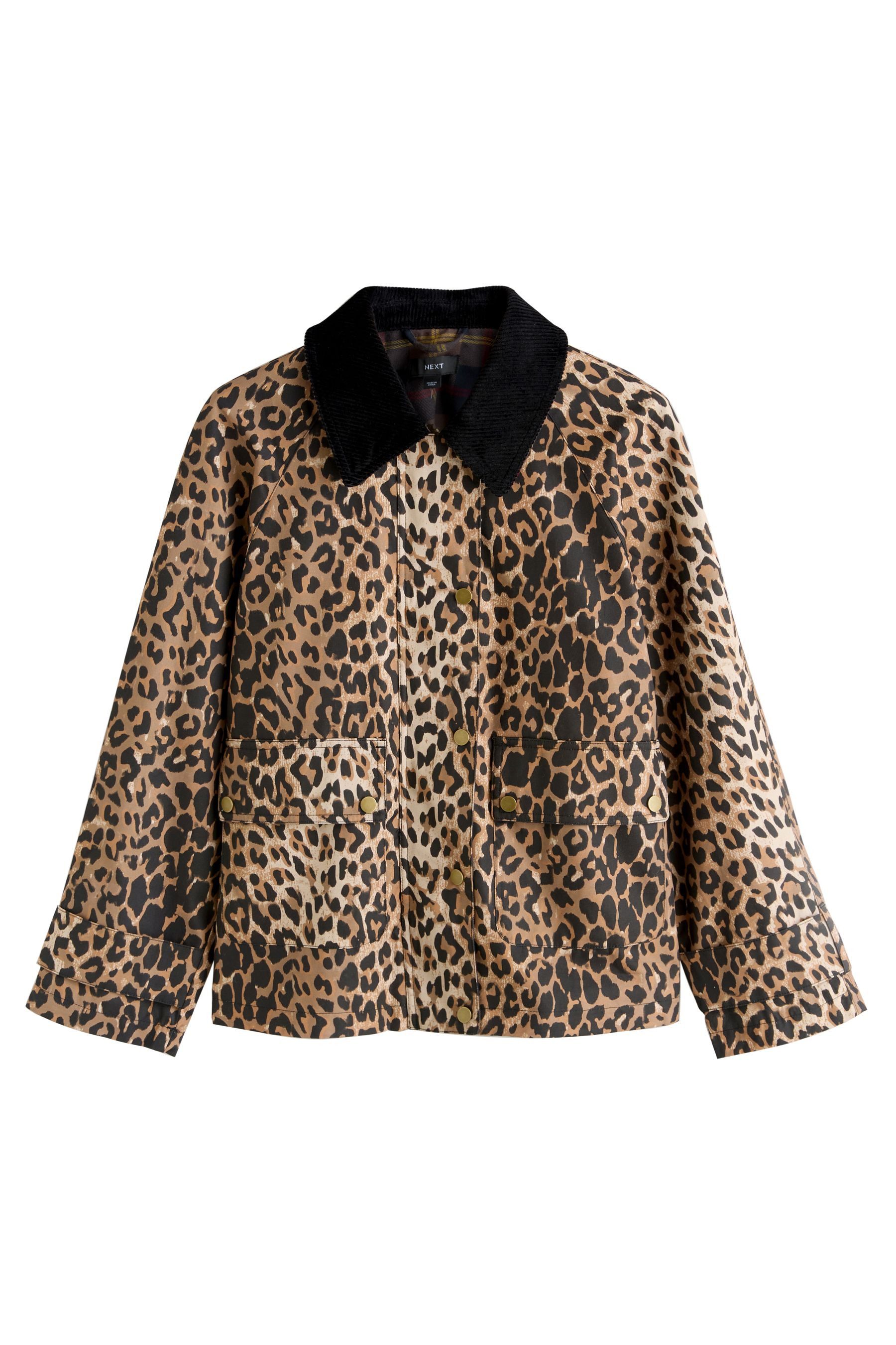 Next Kurzjacke Wachsjacke mit Cordkragen (1-St)