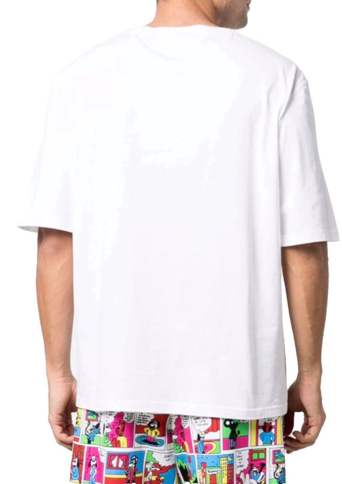 Moschino T-Shirt COUTURE T-shirt Oversize Multi Color Logo Printed Tee Shirt malerischem 3D Logo-Print auf der Brust