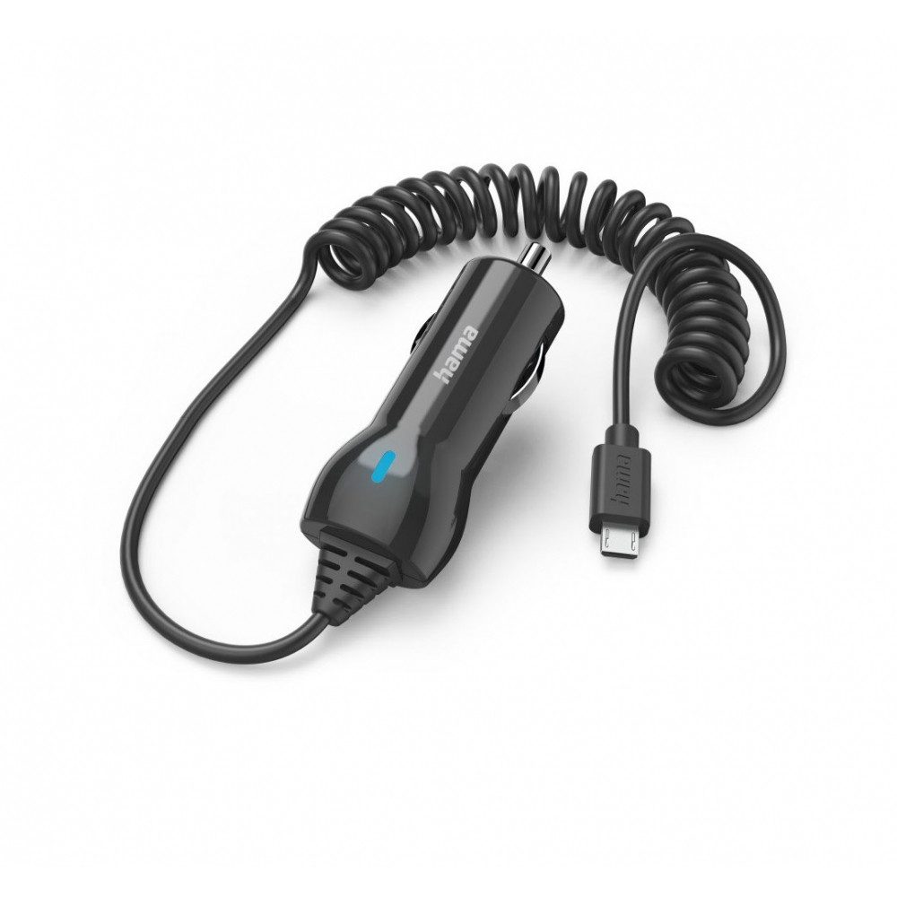 Hama Hama Kfz-Ladegerät Micro-USB (6W) schwarz für Autos. Smartphone-Ladegerät (Kfz-Ladegerät, Kfz-Ladegerät Micro-USB (6W) schwarz, LED)
