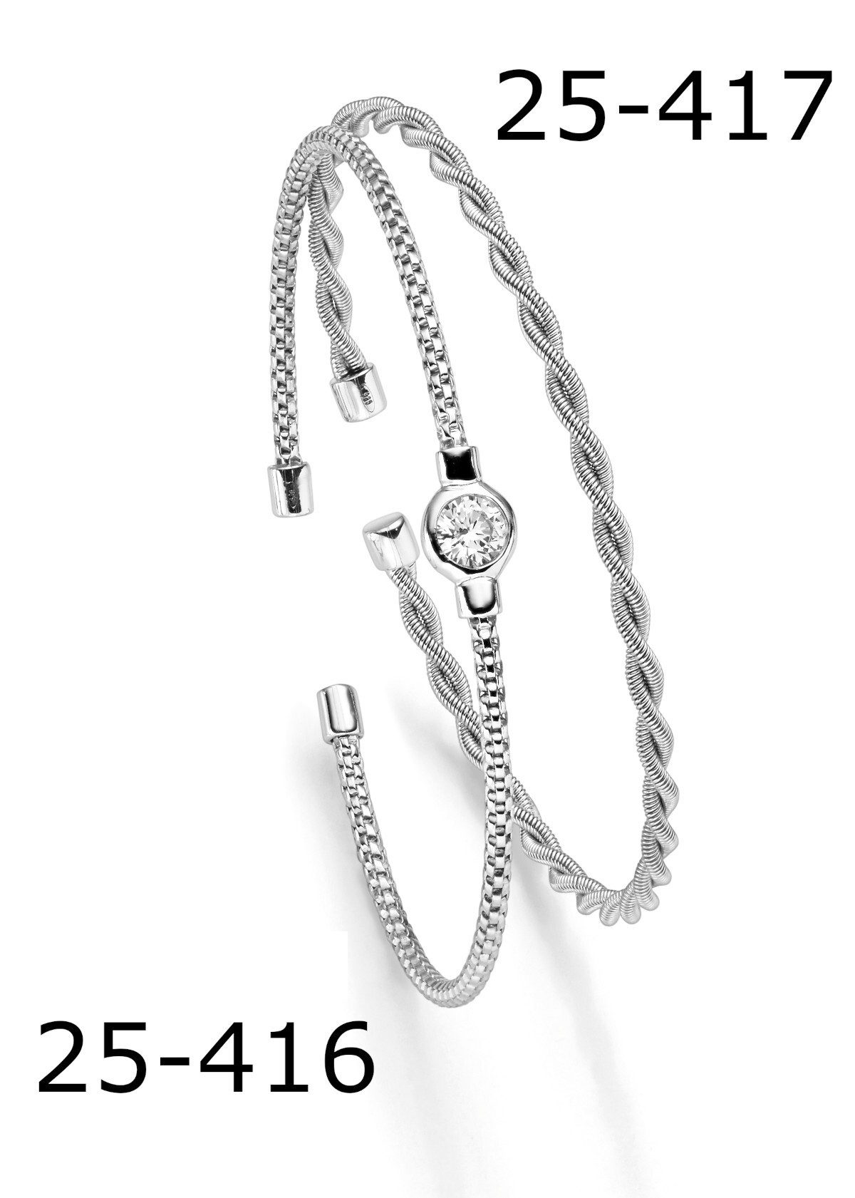 Adelia´s Armreif Armreif Armband aus Silber rhodiniert rhodiniert, mit Zirkonia