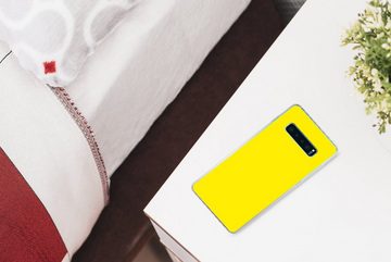 MuchoWow Handyhülle Gelb - Zitrone - Neon - Farben, Phone Case, Handyhülle Samsung Galaxy S10+, Silikon, Schutzhülle