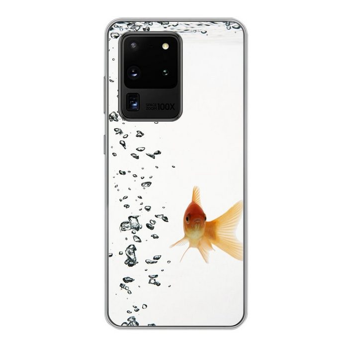 MuchoWow Handyhülle Goldfisch - Wasser - Weiß Phone Case Handyhülle Samsung Galaxy S20 Ultra Silikon Schutzhülle