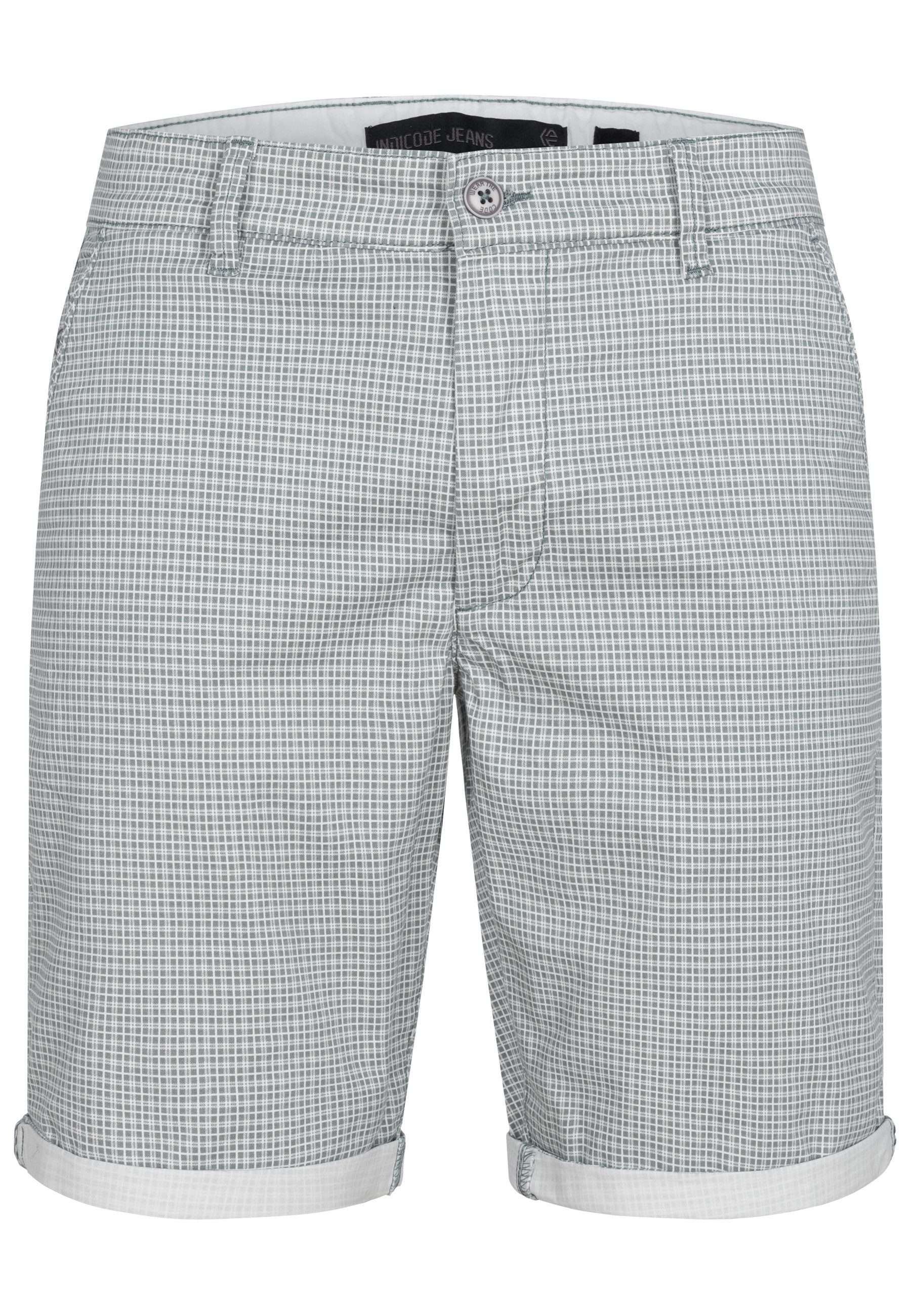 INDICODE Chinoshorts Herren Bourchier Chino Shorts Herrenshorts Chino Shorts mit modernem Karomuster und einem Gürtel – Bild 2 von 5