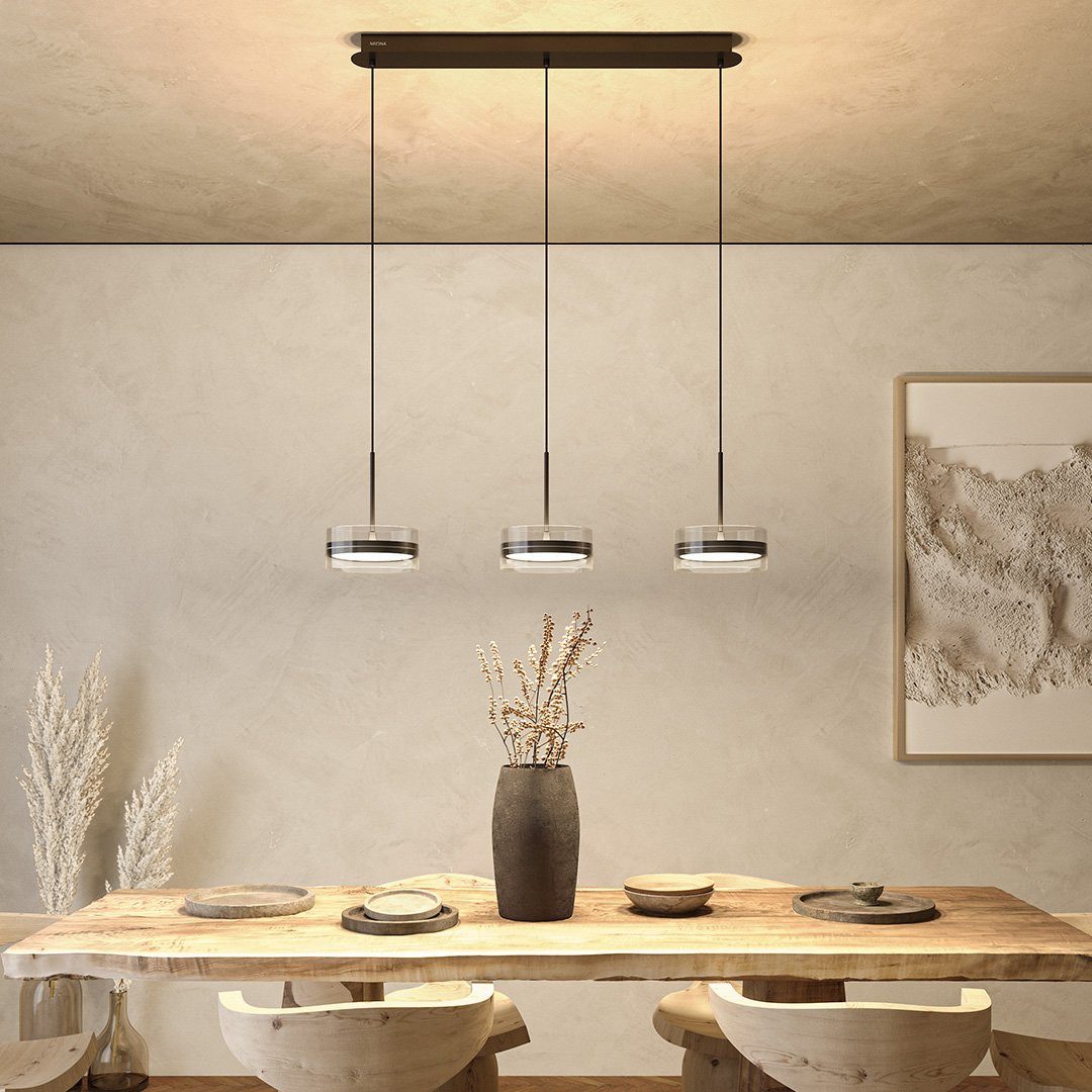 Neona LED Deckenleuchte SOLANA, Dimmbar per Wandschlater in 3 Stufen, LED fest integriert, Warmweiß