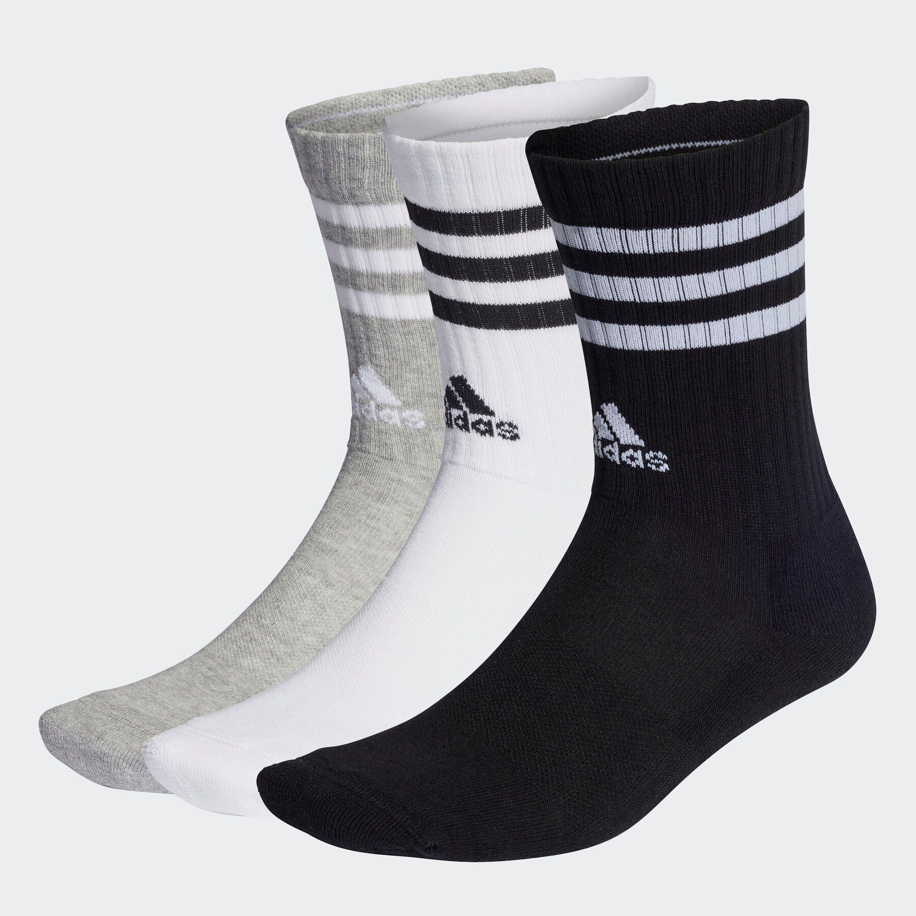 adidas Performance Sportsocken 3S C SPW CRW 3P (3-Paar) Medium Grey Heather / White / Black / White