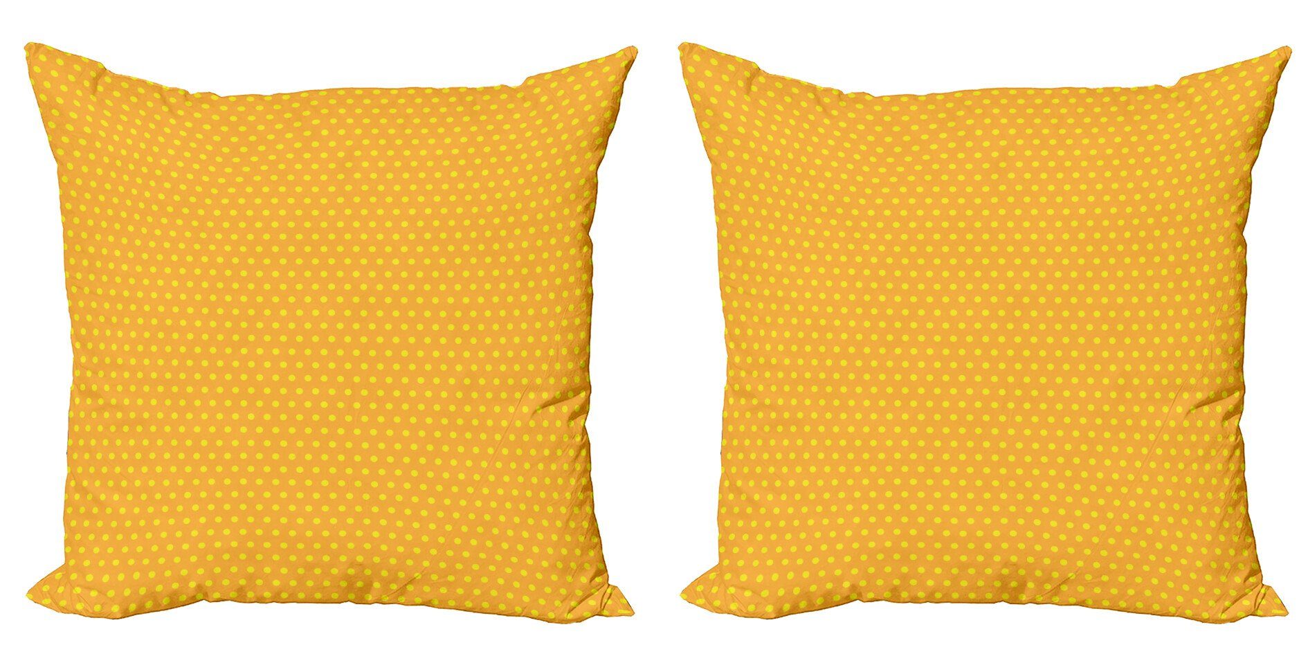 Kissenbezüge Modern Accent Doppelseitiger Digitaldruck, Abakuhaus (2 Stück), Retro Vintage Dots Marigold | Kissenbezüge