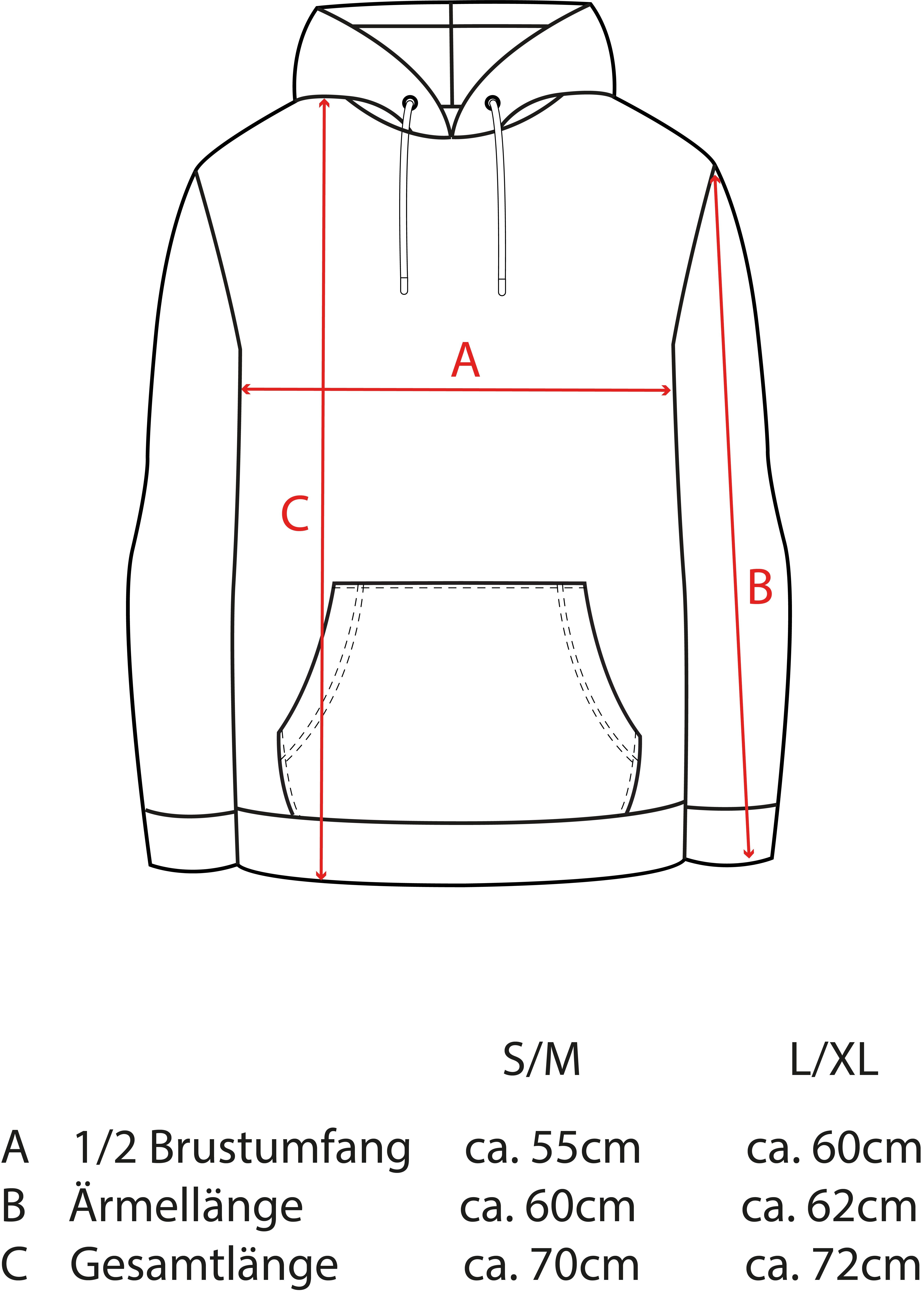 Zwillingsherz Hoodie "Dackel" Stickerei vorne, weiche Fleece Innenseite, bedruckte Kordel