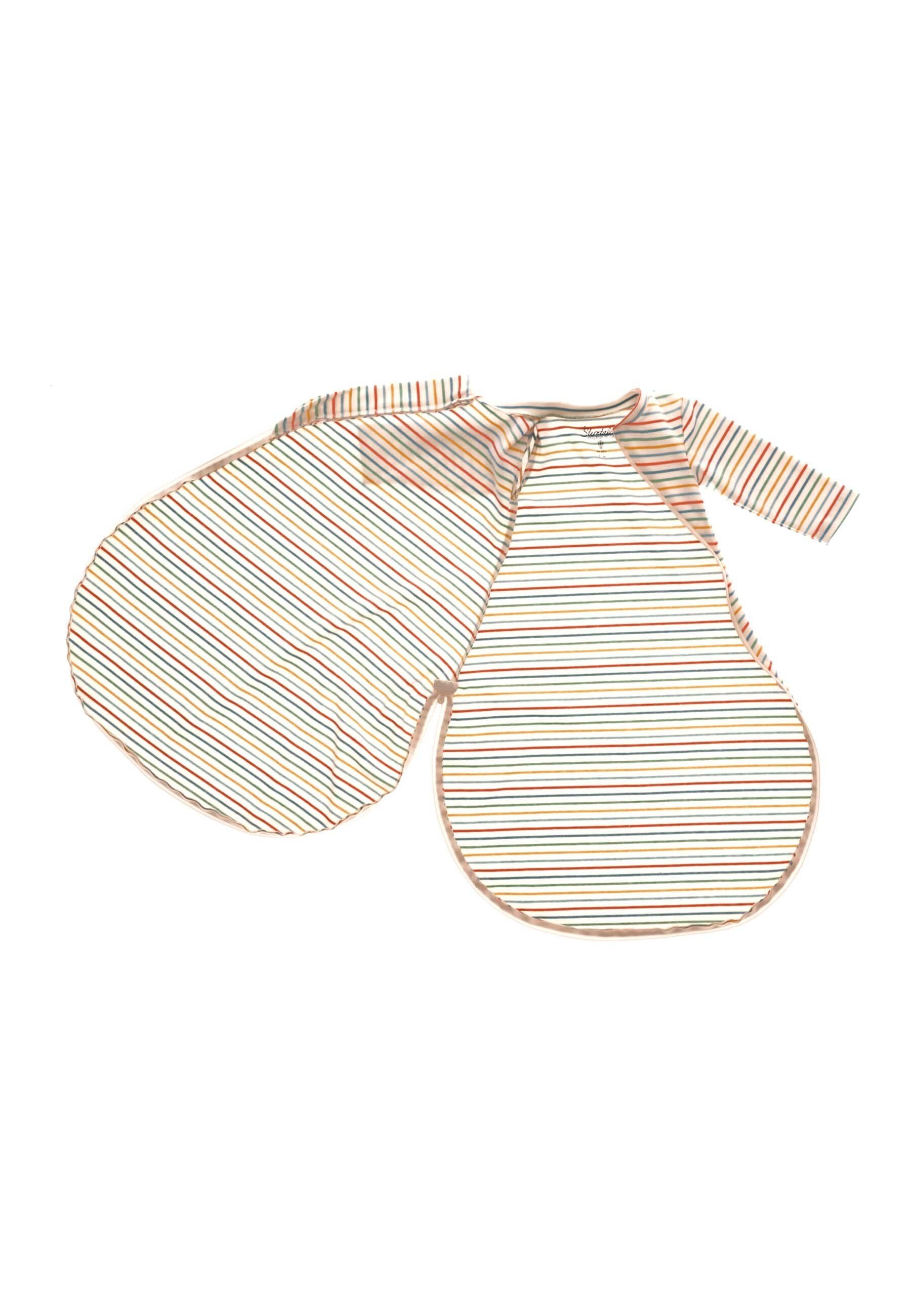 Innenschlafsack Ecru 2-Wege-Reißverschluss gemustert Baby, Innenschlafsack 50/56 Pucksack Schlafsack mit in Sterntaler® Streifen aus tlg), (1 Babyschlafsack Baby, 100% Ganzjahresschlafsack Baby Baumwolle - Strampelsack - mit Babyschlafsack - 50cm gestreift