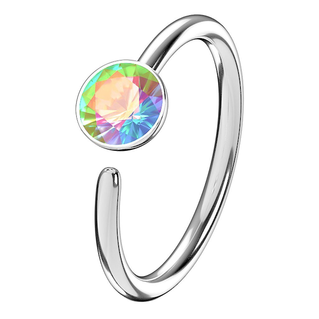 Taffstyle Nasenpiercing Piercing Ring Schild Clicker mit Strass Kristall, Ring Helix Ohr Lippe Brust Intim Nasenpiercing Nasenring Ohrpiercing