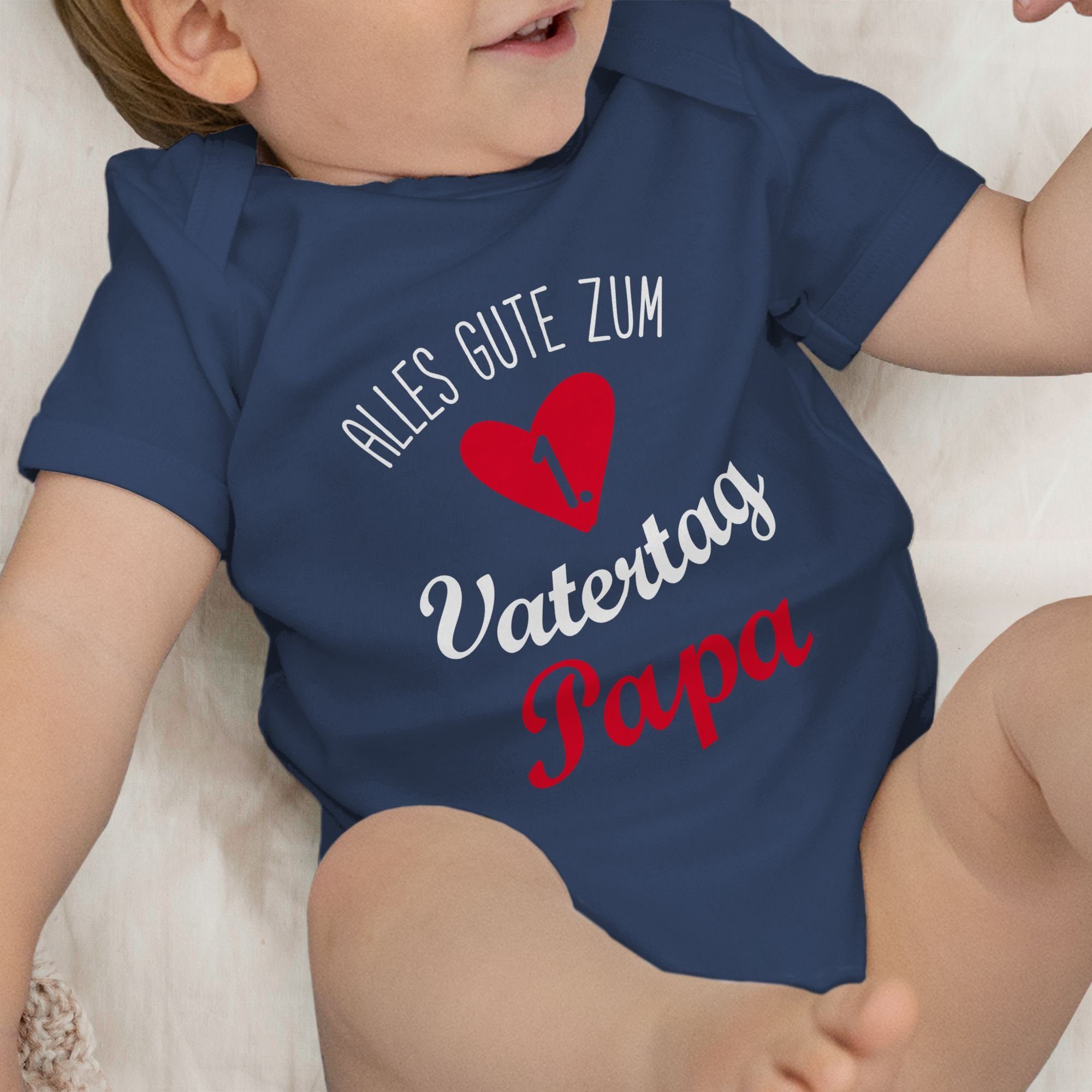 Shirtracer Shirtbody Alles gute Navy Baby 1 weiß Vatertag Vatertag Blau Geschenk ersten zum