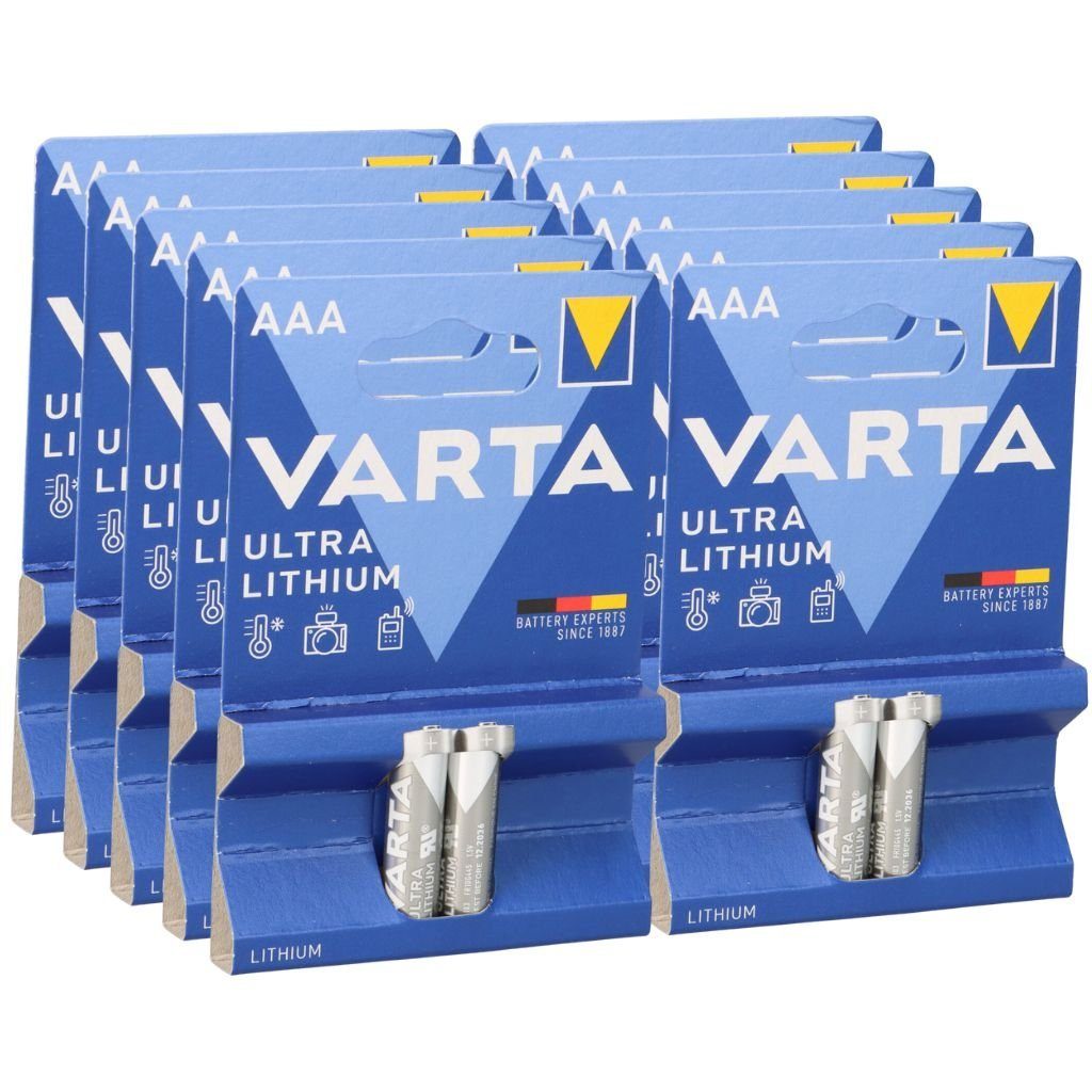 VARTA 10x Varta Professional Lithium Micro Batterie 2er Blister AAA Batterie