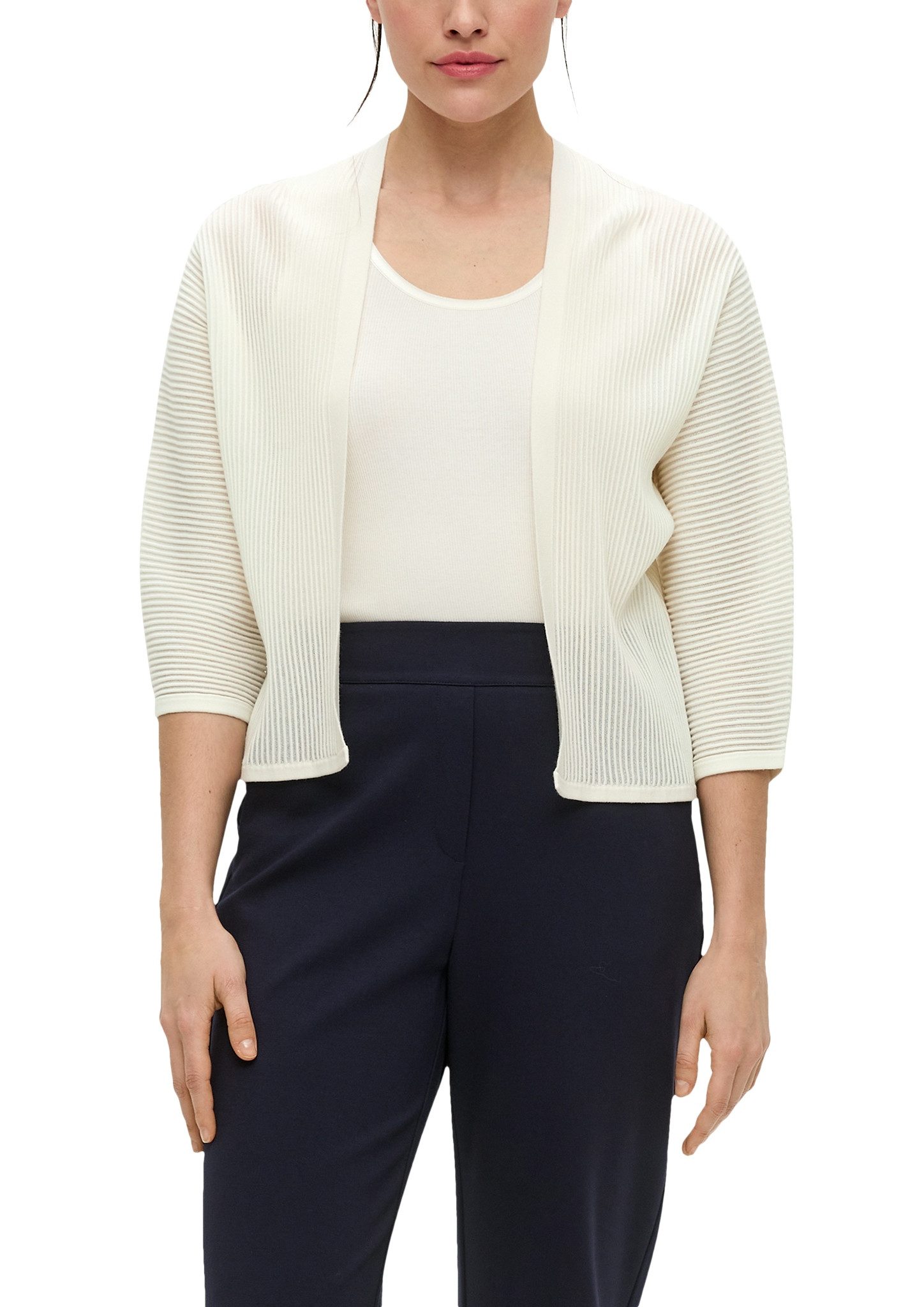 s.Oliver BLACK LABEL Strickjacke mit 3/4-Ärmel
