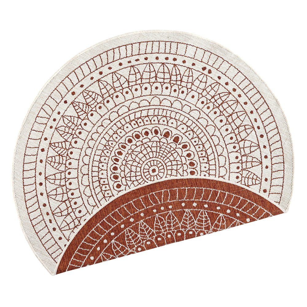 NORTHRUGS Teppich In- & Outdoor Wendeteppich Porto rund terra creme, rund, Höhe: 5 mm