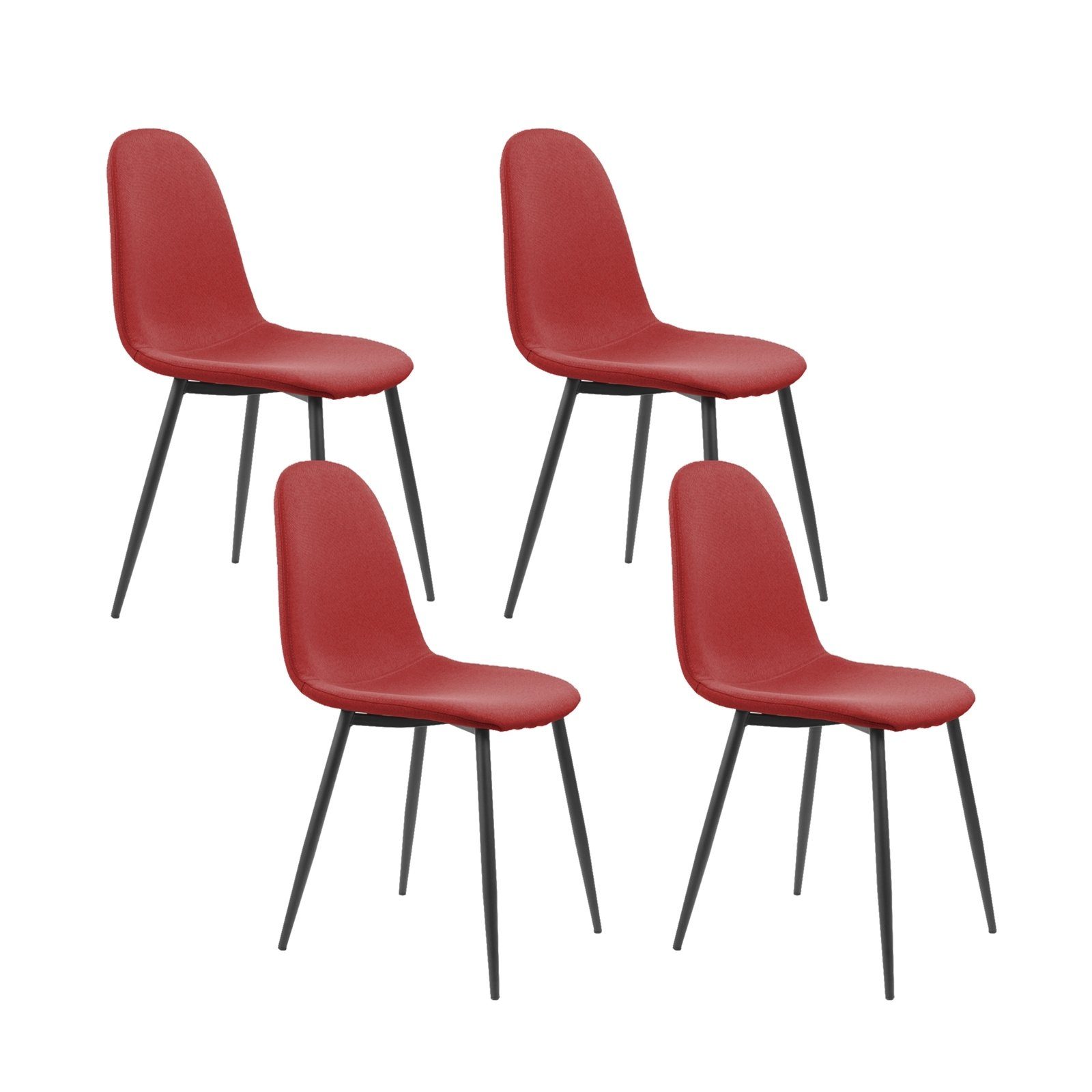 4 Küchenstuhl (Set, Esszimmerstuhl Webstoff HTI-Living Rot Savannah Stuhl St), 4er-Set