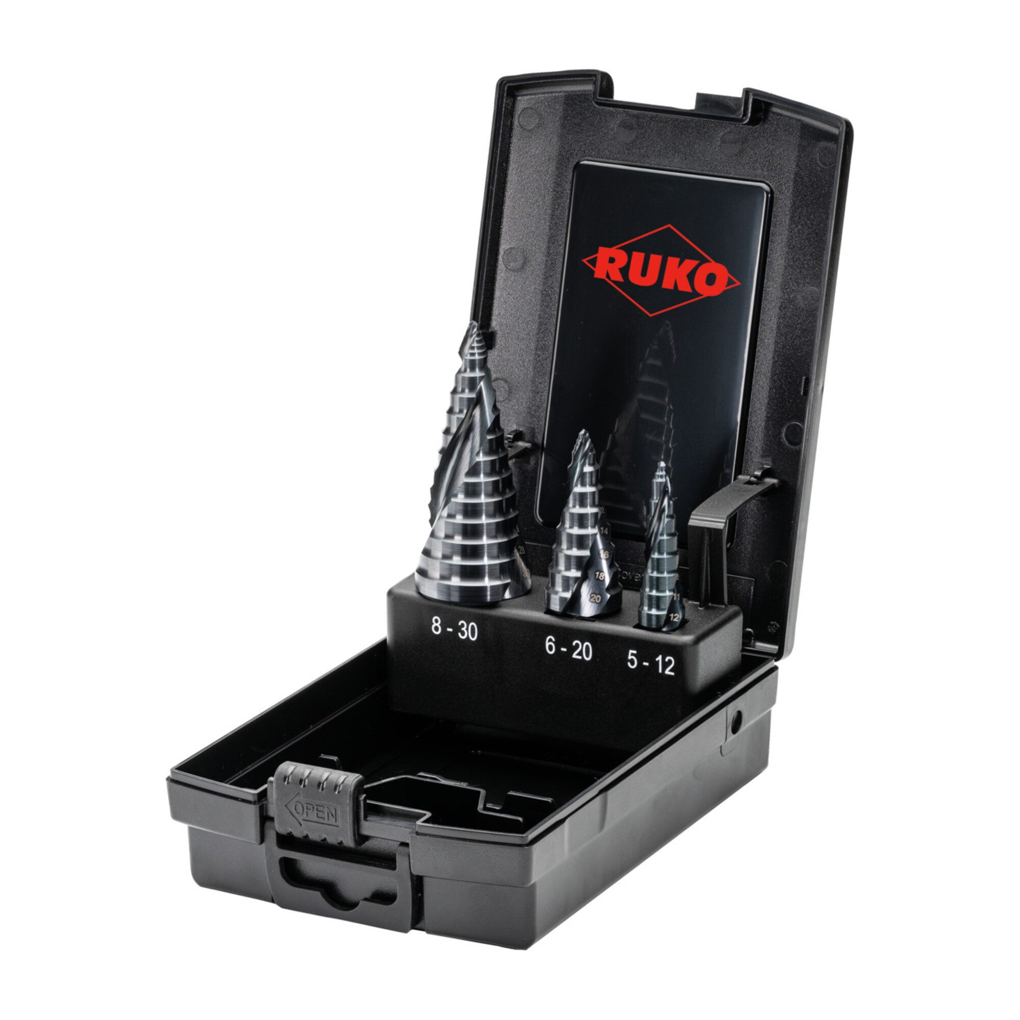 Ruko Lochwand Stufenbohrersatz ULTIMATECUT D.5-12/6-20/8-30mm HSS Spiralnut