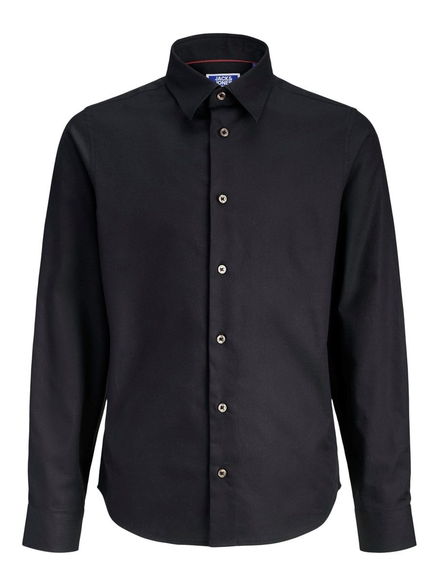 Jack & Jones Junior Langarmhemd JJNICO (1-tlg) Regular Langarm Kentkragen Uni