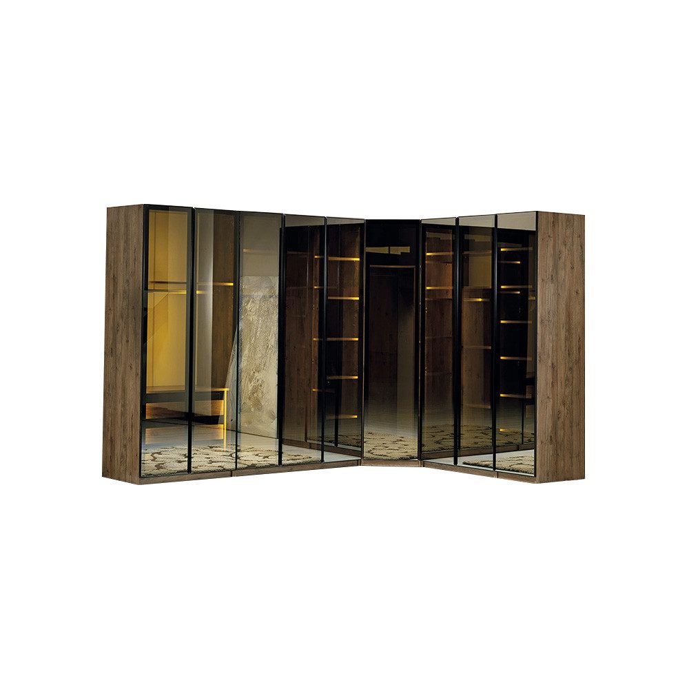 JVmoebel Eckkleiderschrank Eckschrank aus Glas im modernen Loft-Stil (1-St., Kleiderschrank) Made in Europa