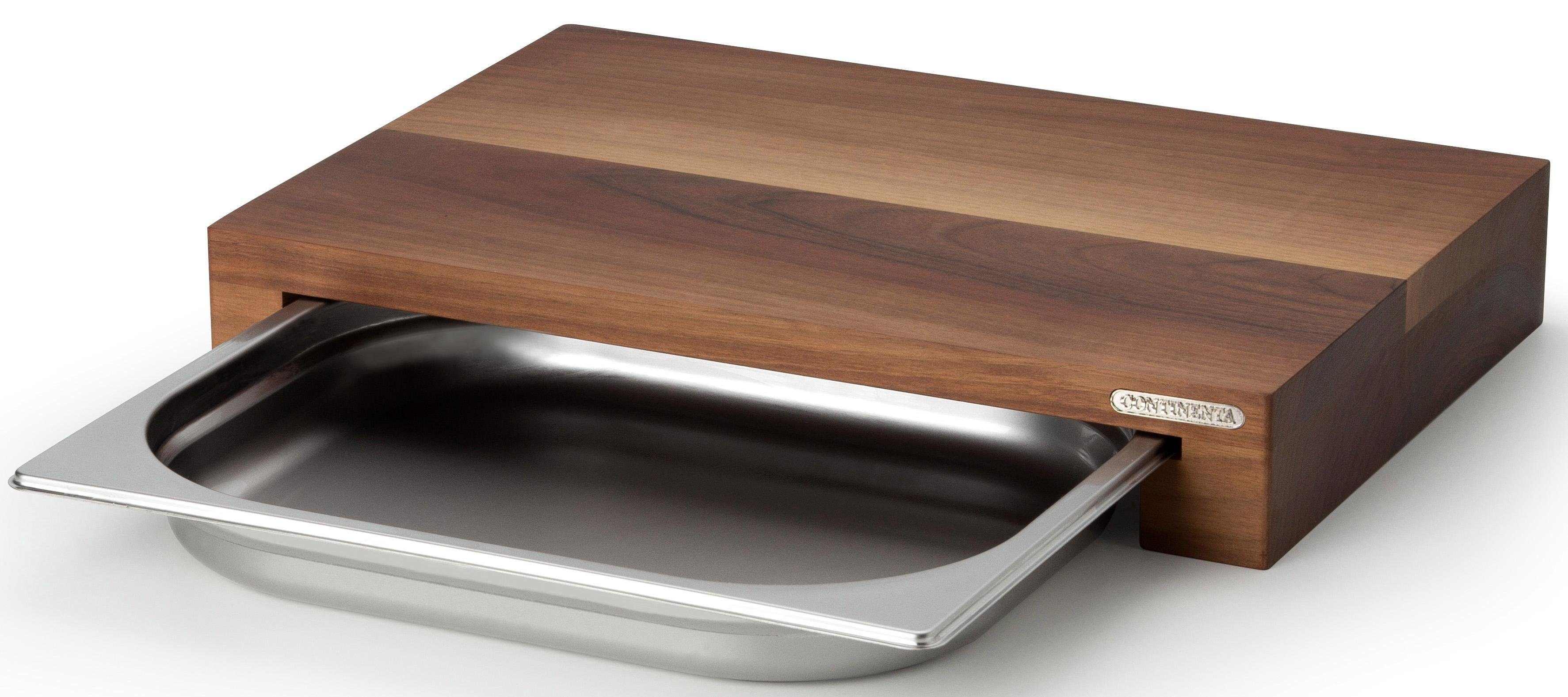 Continenta Schneidebrett Walnuss, Edelstahl, Massivholz, (2-St), mit Schublade