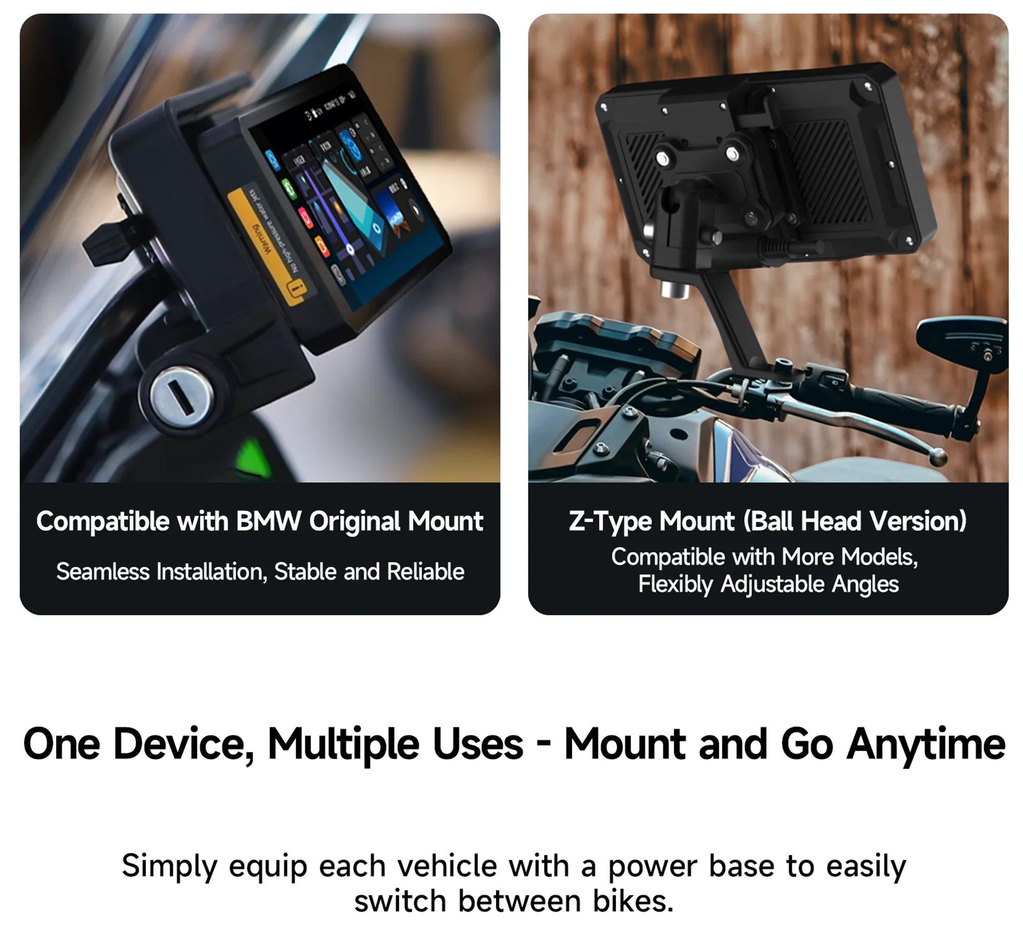 FC-Moto M2-QR Bundle 5 Universal Motorrad Multimediasystem Motorrad-Navigationsgerät (robust)