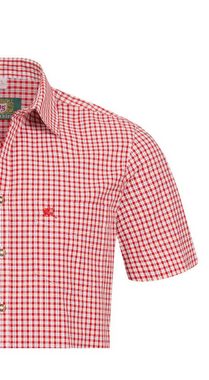 OS-Trachten Trachtenhemd Trachtenhemd Kurzarm Oli in Rot von OS-Trachten
