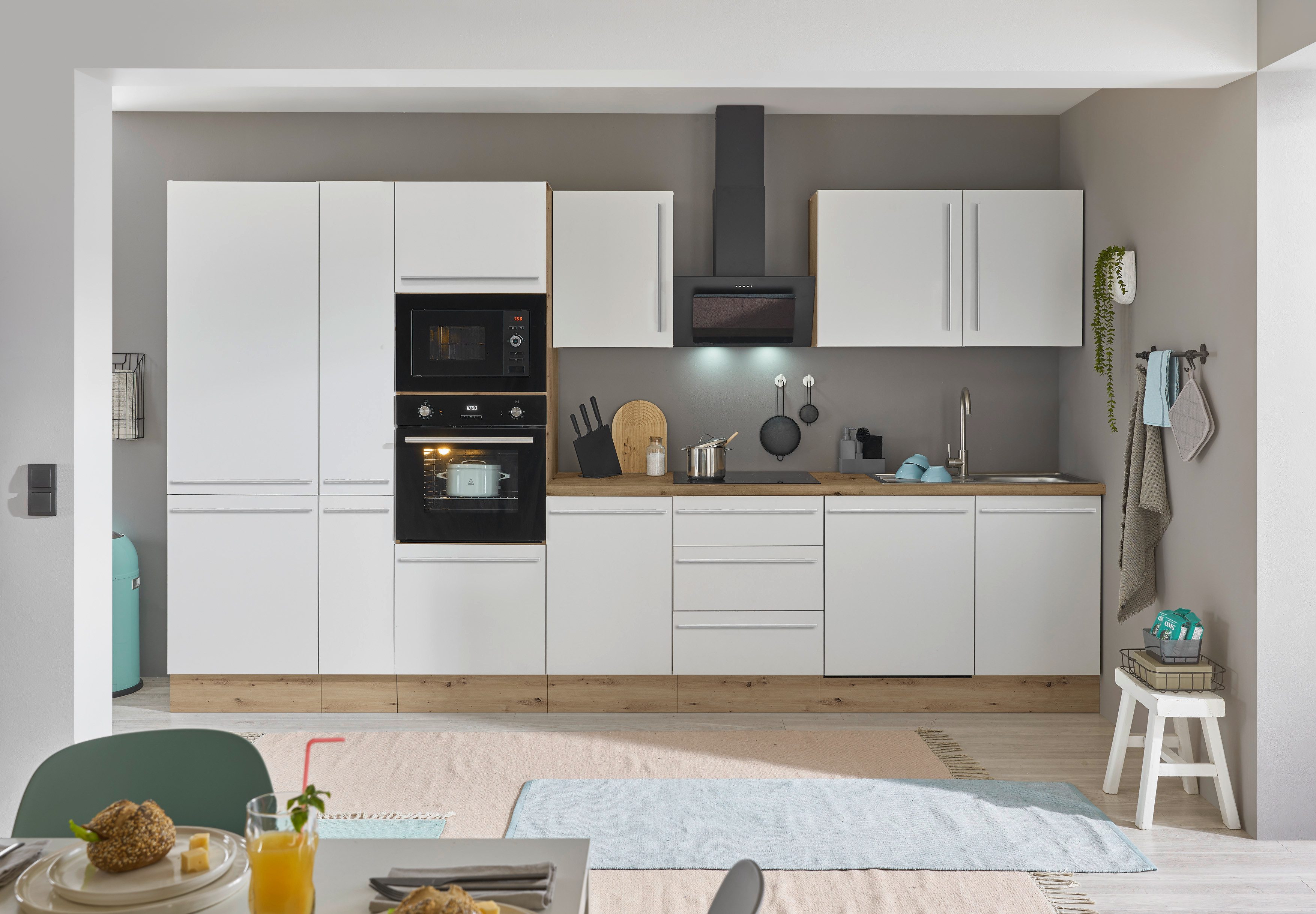 KOCHSTATION Küchenzeile Florida, Breite 370 cm, wahlweise mit E-Geräten,Sof günstig online kaufen