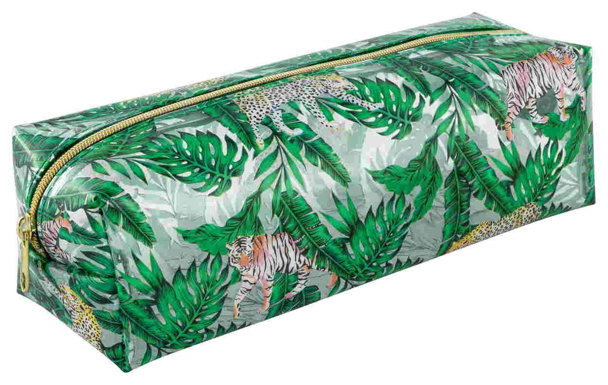 Stylex Schreibwaren Federtasche Faulenzer / ca. 21 x 7 x 6,5 cm / transluzent / "Jungle"