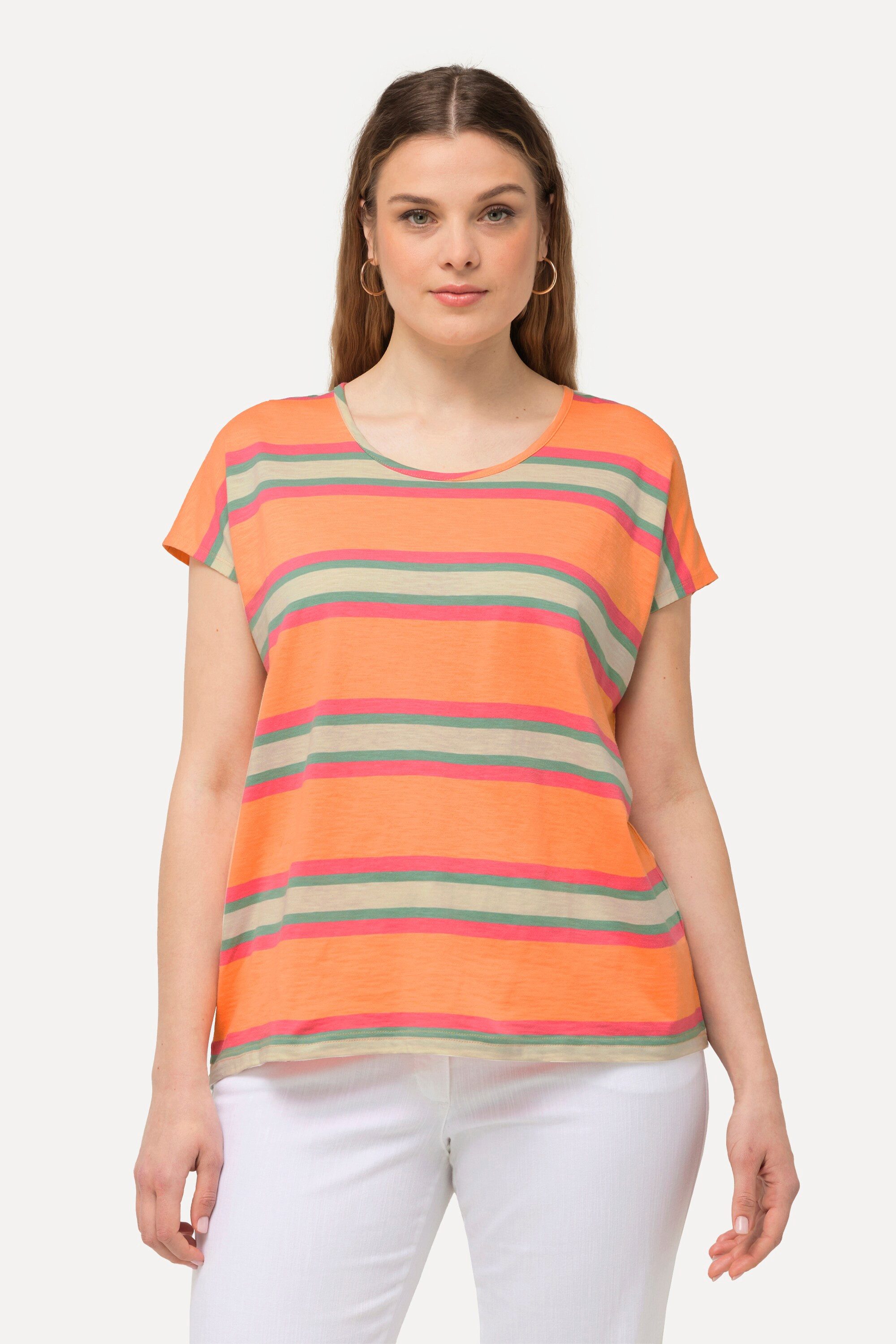 T-Shirt T-Shirt Ringel Oversized Rundhals ärmellos