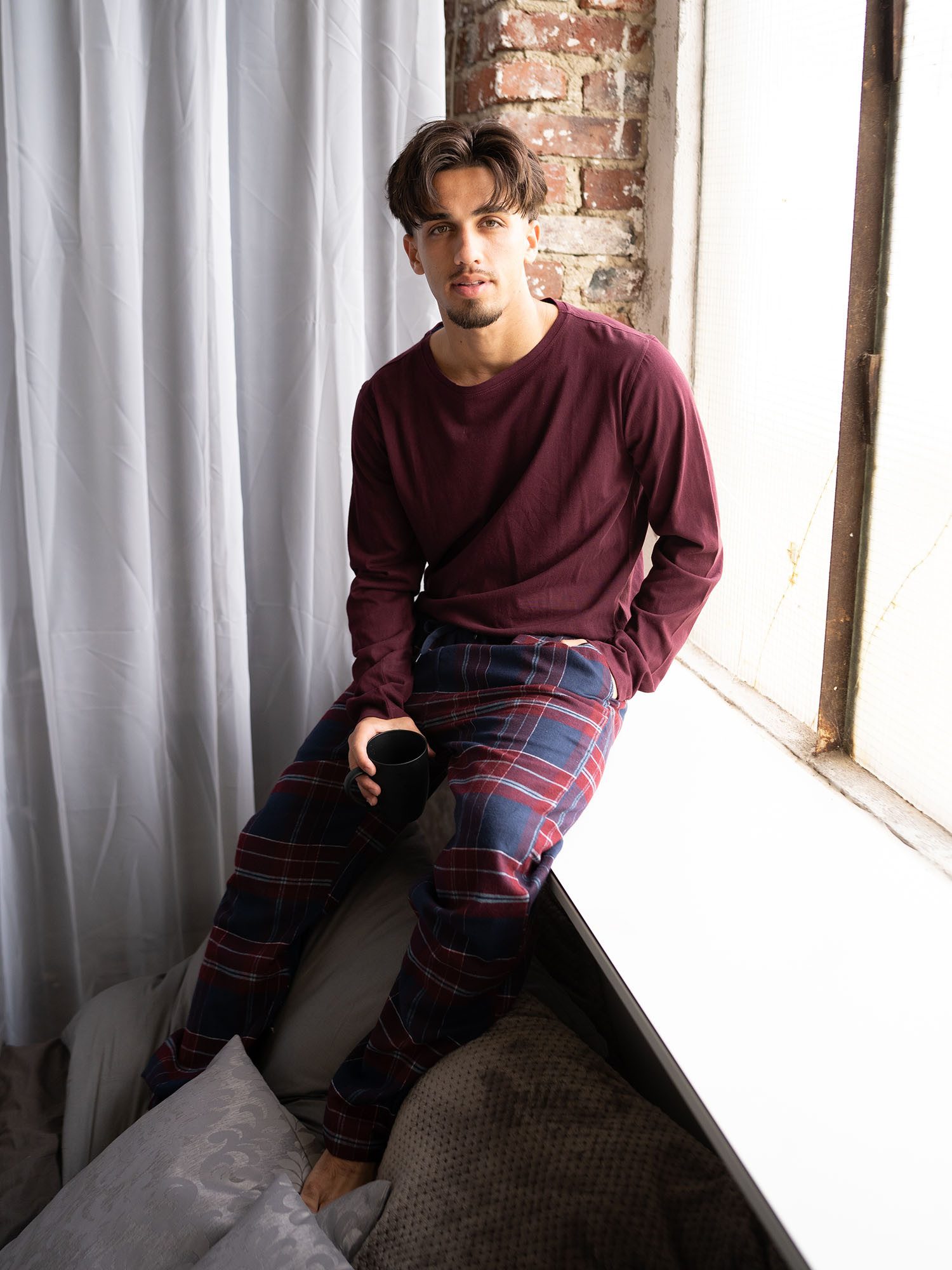 Phil & Co. Pyjamahose Flanell Schlafhose, Nacht Hose, Loungehose