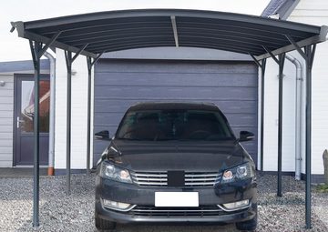 Aileenstore Einzelcarport London, (Design Carport London Bausatz), 15 m² Abstellfläche, Aluminium-Konstruktion, Spezielle UV-beständige Pulverbeschichtung, Doppelstegplatten UV-beschichtet aus Polycarbonat