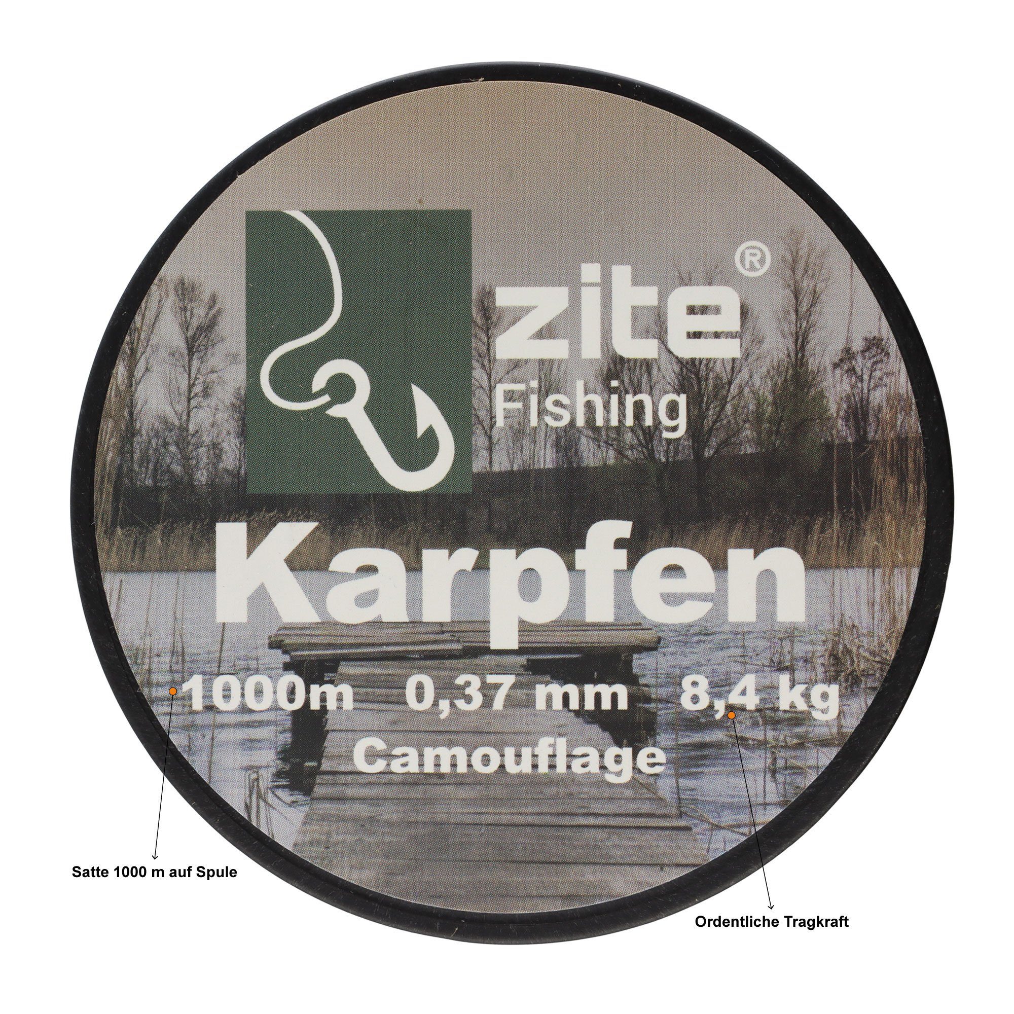 Zite Angelschnur Camouflage Karpfen Nylon Angelschnur 0,37mm 8,4kg Tragkraft 1000m – Bild 5 von 5