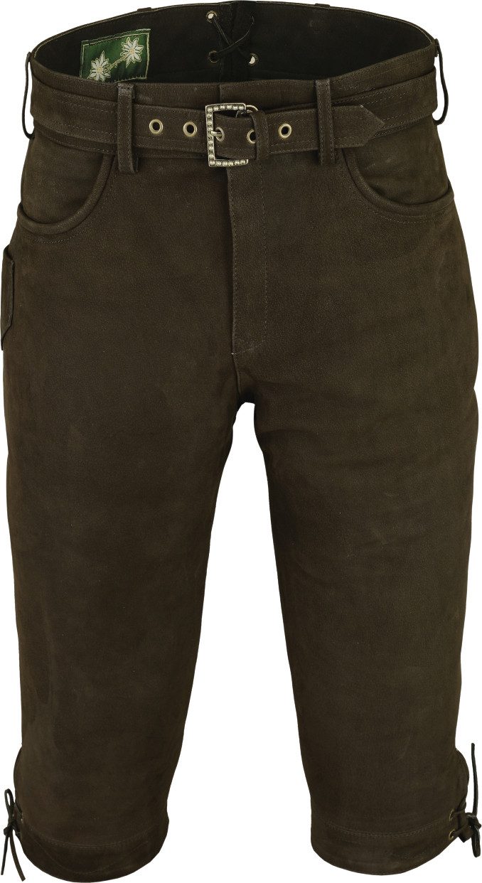 Fuente Leather Wears Lederhose Herren Kniebund Lederhose Nubuk Jagdhose Trachtenlederhose mit Gürtel Jagdhose / Freizeithose / Trachtenlederhose