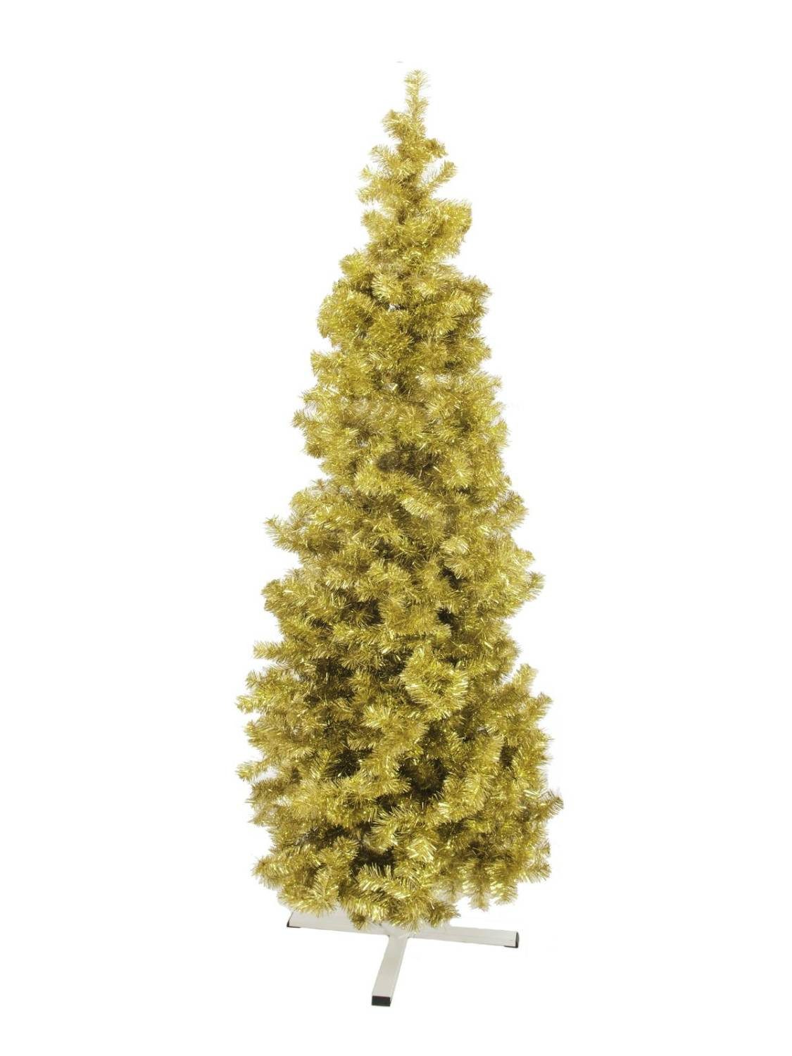 artplants Künstlicher Weihnachtsbaum Künstlicher Tannenbaum CHRISTOBAL, metallic-Gold, 210cm, Ø80cm