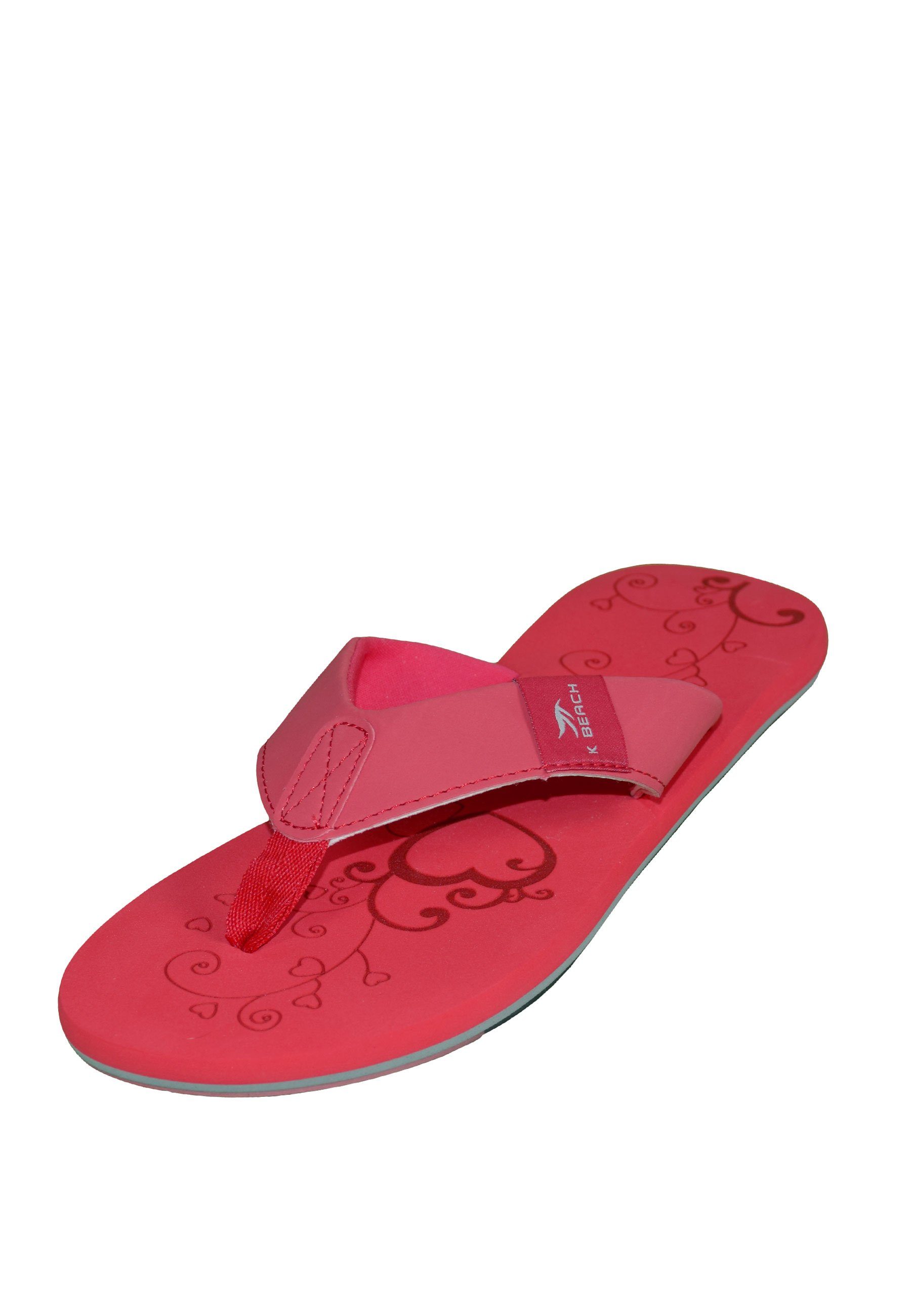 MADSea Beach Badepantolette Sommer Flip Flop ultraleicht rot Zehentrenner
