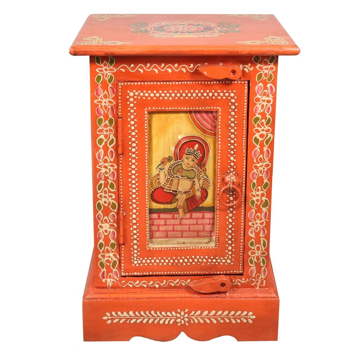 Oriental Galerie Mehrzweckschrank Kleiner Tibet Wandschrank Buddha Motiv Rot 45 cm